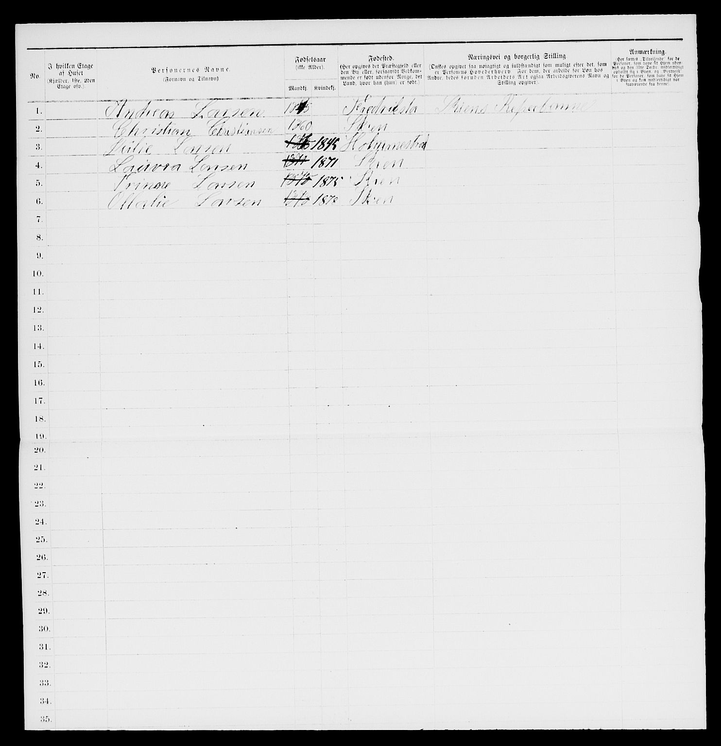 SAKO, 1885 census for 0806 Skien, 1885, p. 79