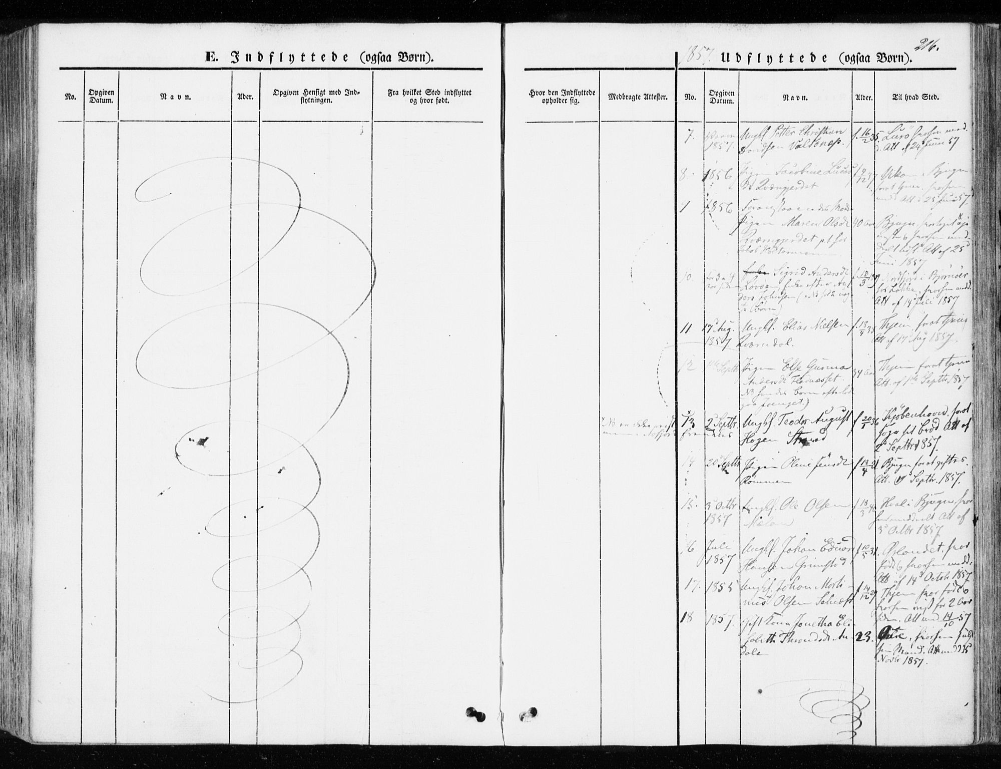 Ministerialprotokoller, klokkerbøker og fødselsregistre - Sør-Trøndelag, SAT/A-1456/655/L0677: Parish register (official) no. 655A06, 1847-1860, p. 216