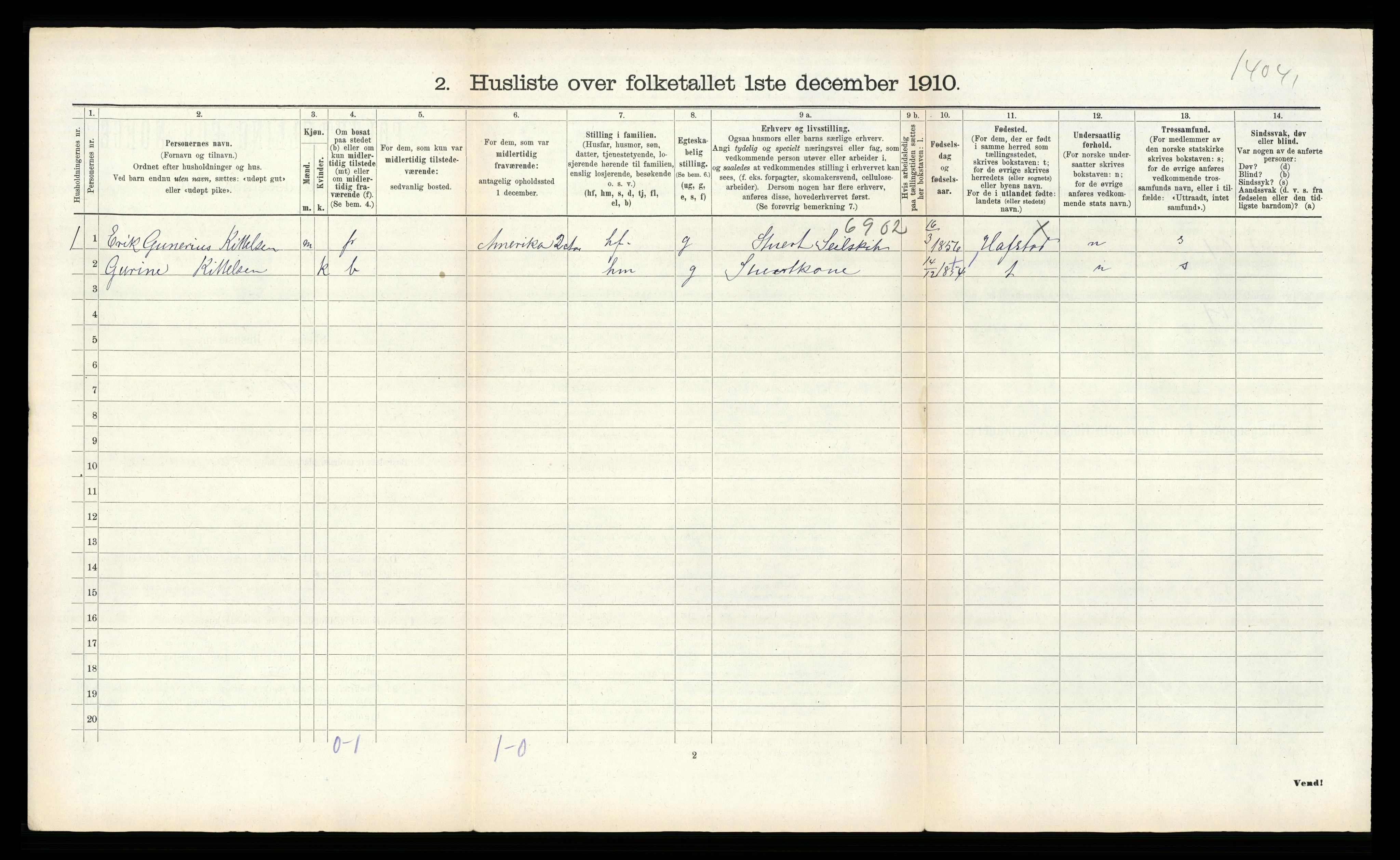 RA, 1910 census for Hisøy, 1910, p. 46