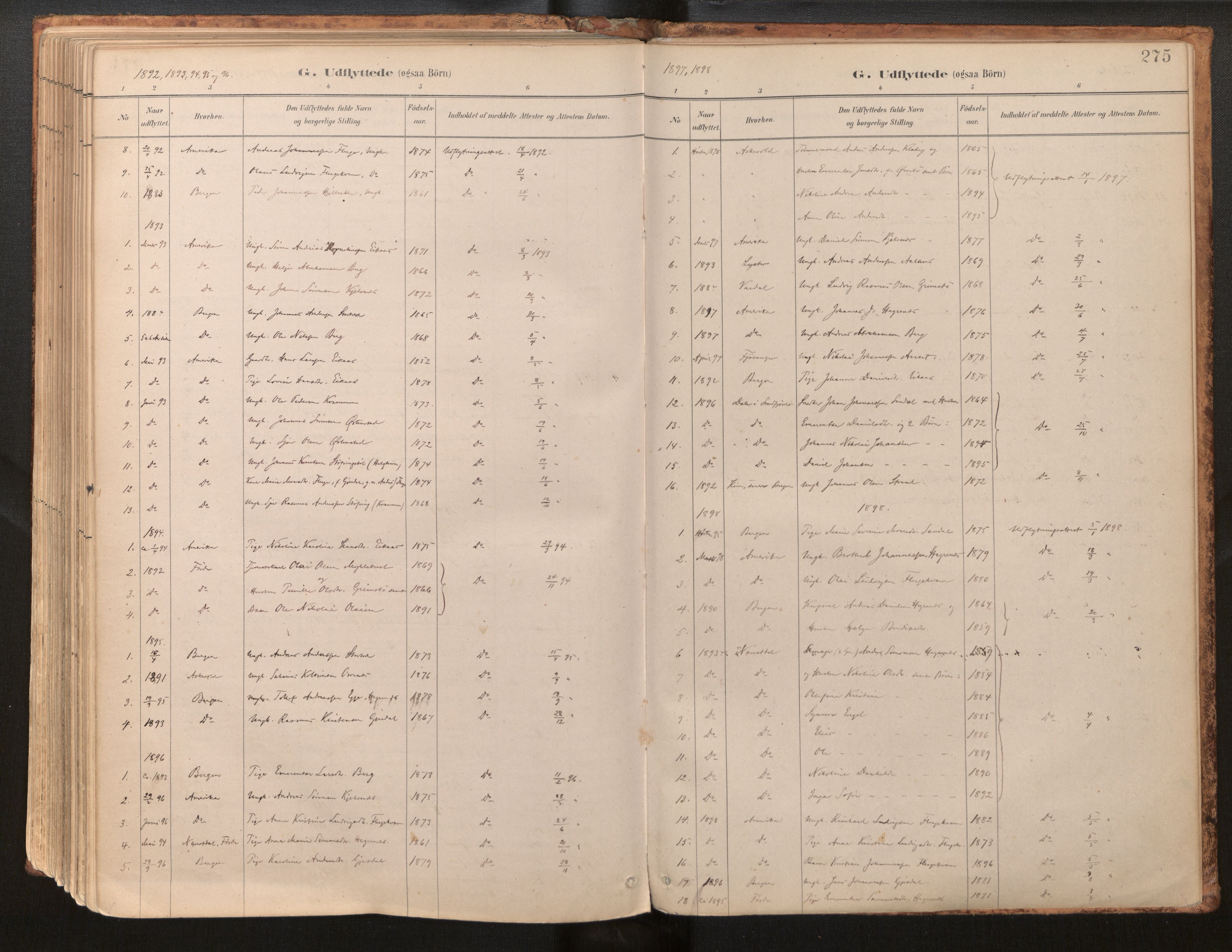 Jølster sokneprestembete, AV/SAB-A-80701/H/Haa/Haab/L0001: Parish register (official) no. B 1, 1882-1930, p. 275