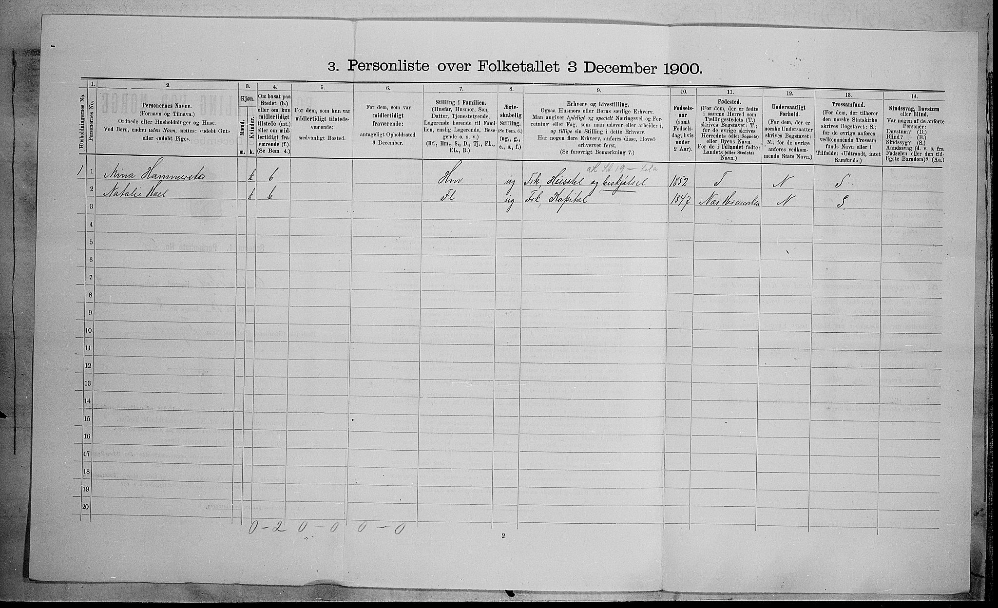 SAH, 1900 census for Østre Toten, 1900, p. 2546
