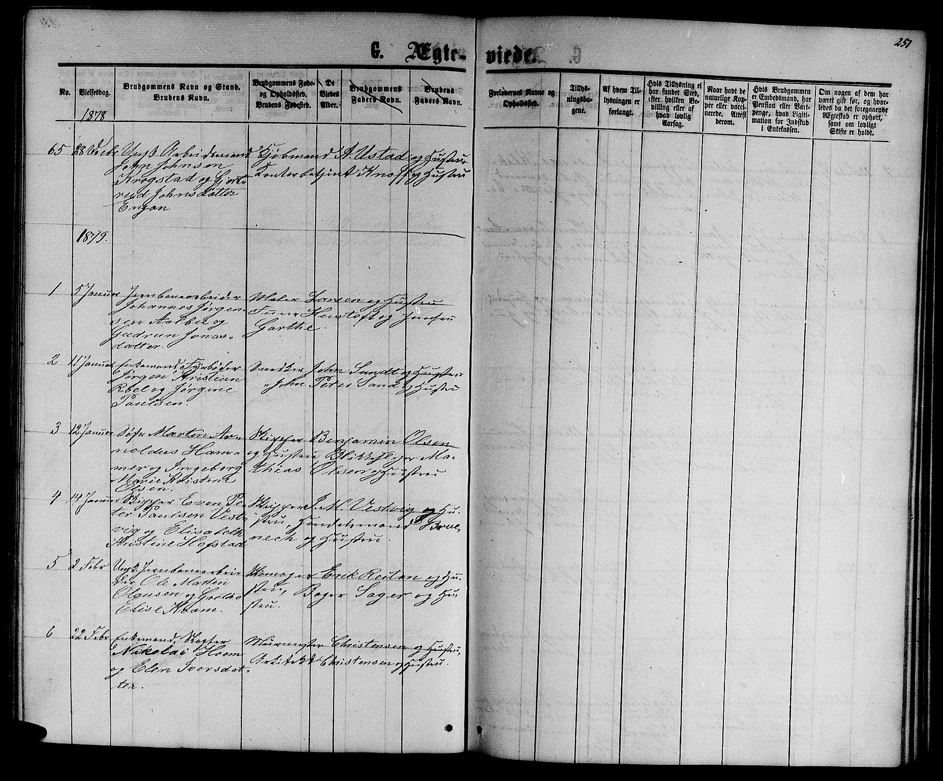 Ministerialprotokoller, klokkerbøker og fødselsregistre - Sør-Trøndelag, SAT/A-1456/601/L0087: Parish register (copy) no. 601C05, 1864-1881, p. 251