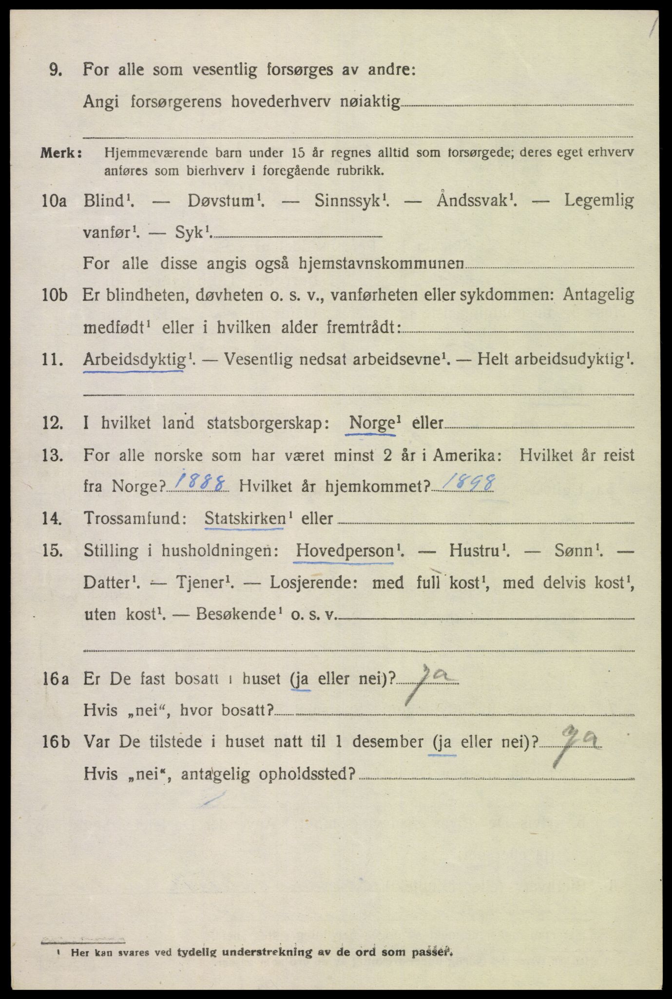 SAK, 1920 census for Lista, 1920, p. 4744