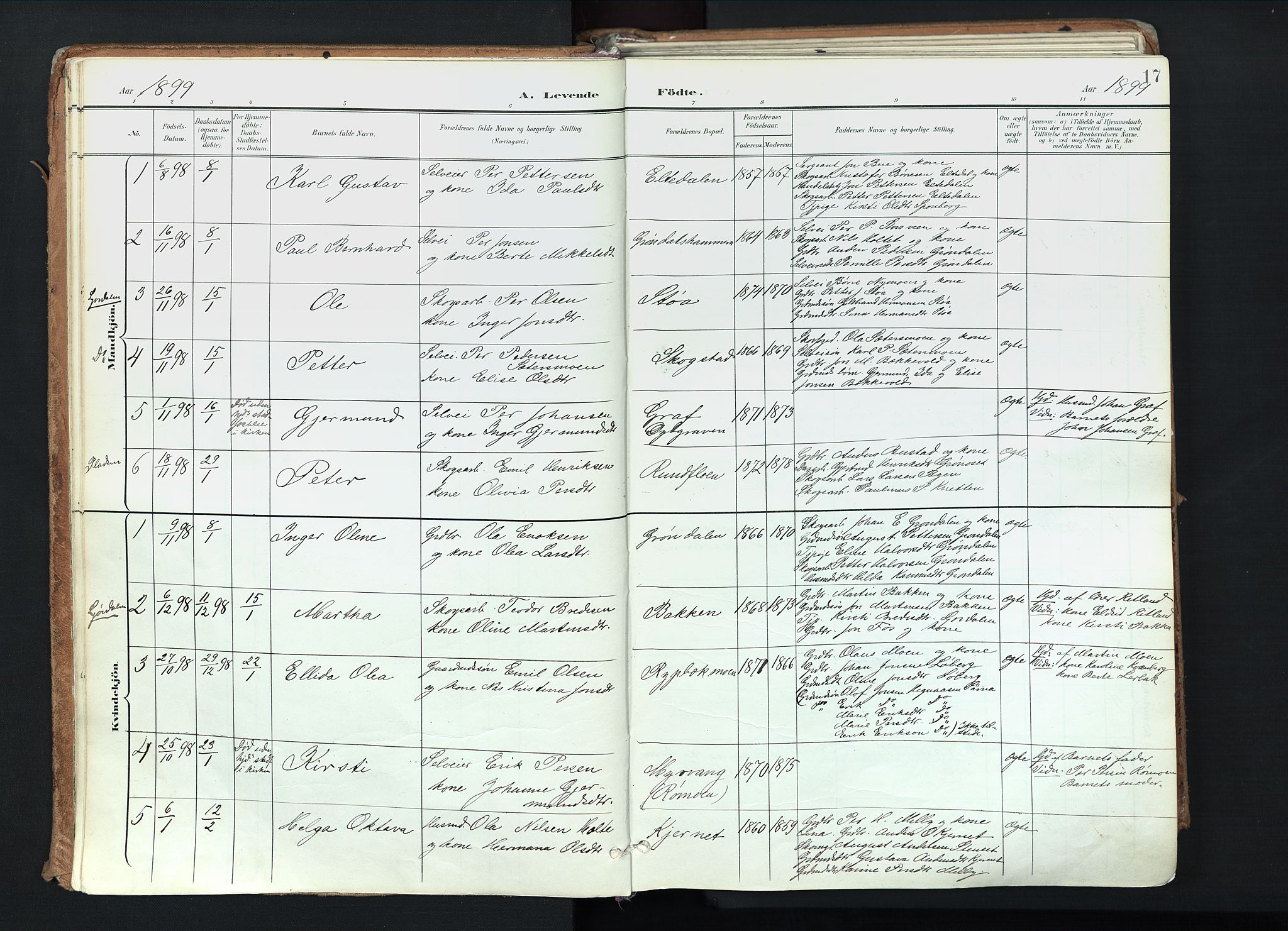 Trysil prestekontor, AV/SAH-PREST-046/H/Ha/Haa/L0012: Parish register (official) no. 12, 1898-1917, p. 17