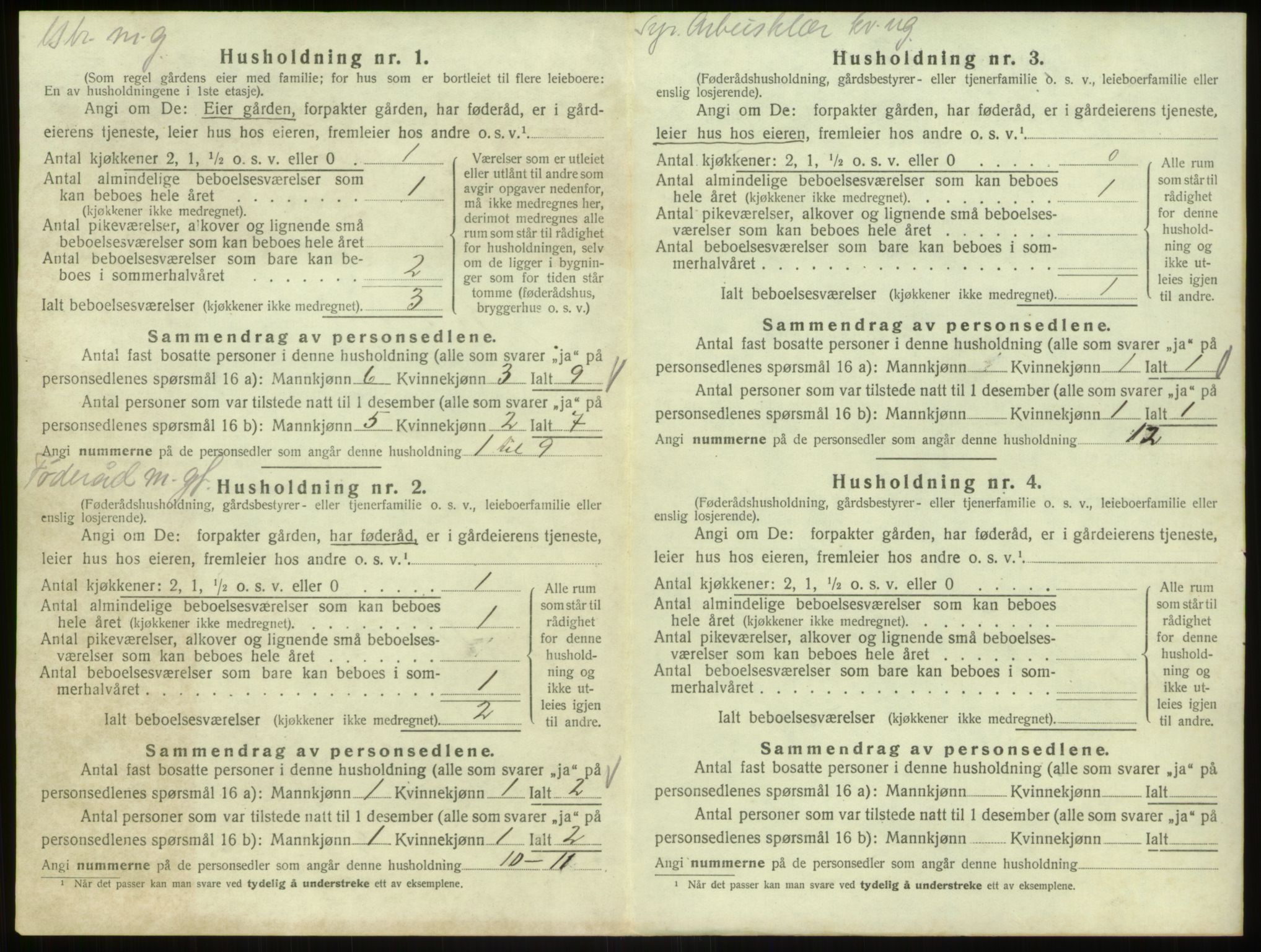 SAB, 1920 census for Bruvik, 1920, p. 824