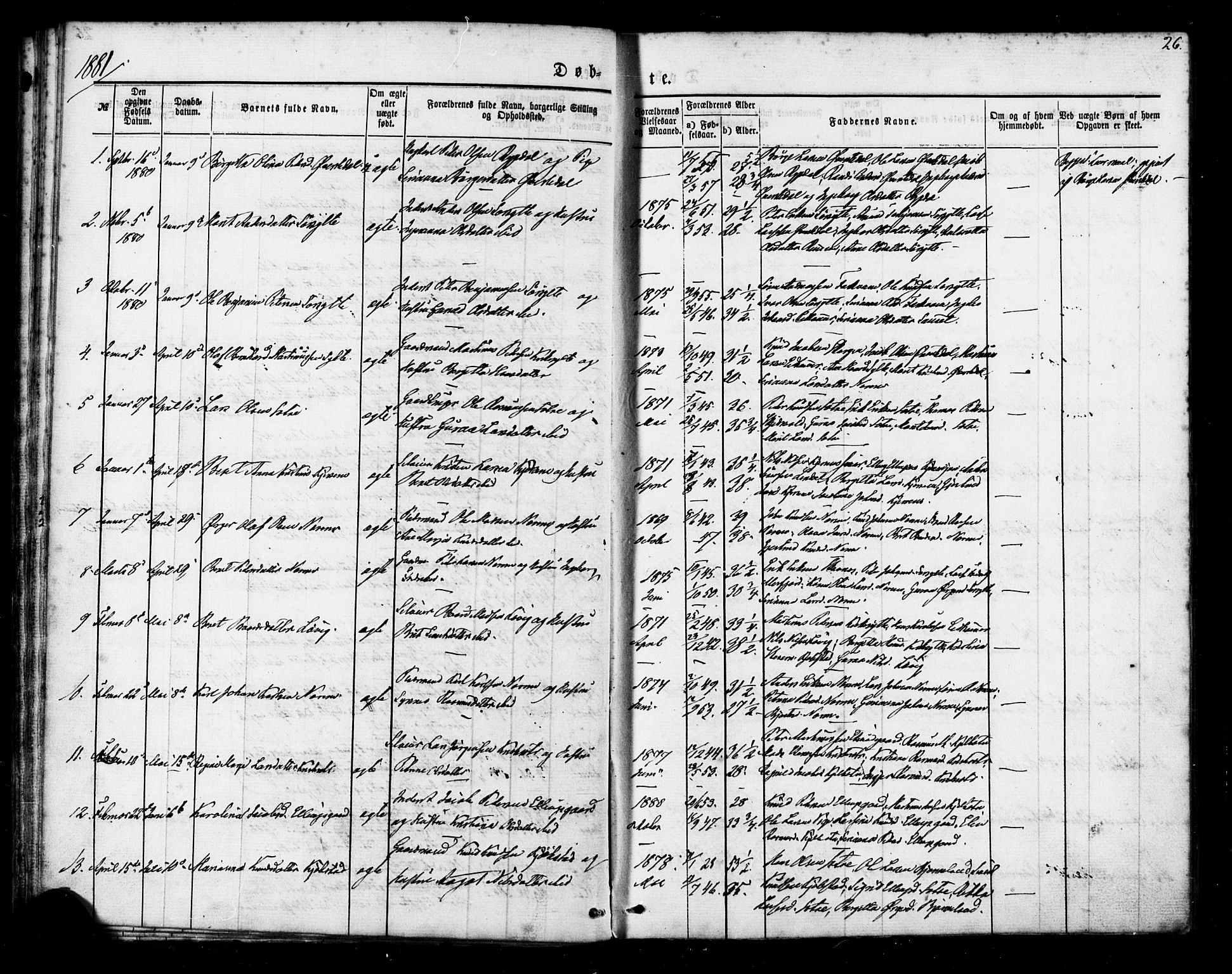 Ministerialprotokoller, klokkerbøker og fødselsregistre - Møre og Romsdal, SAT/A-1454/541/L0545: Parish register (official) no. 541A02, 1872-1886, p. 26