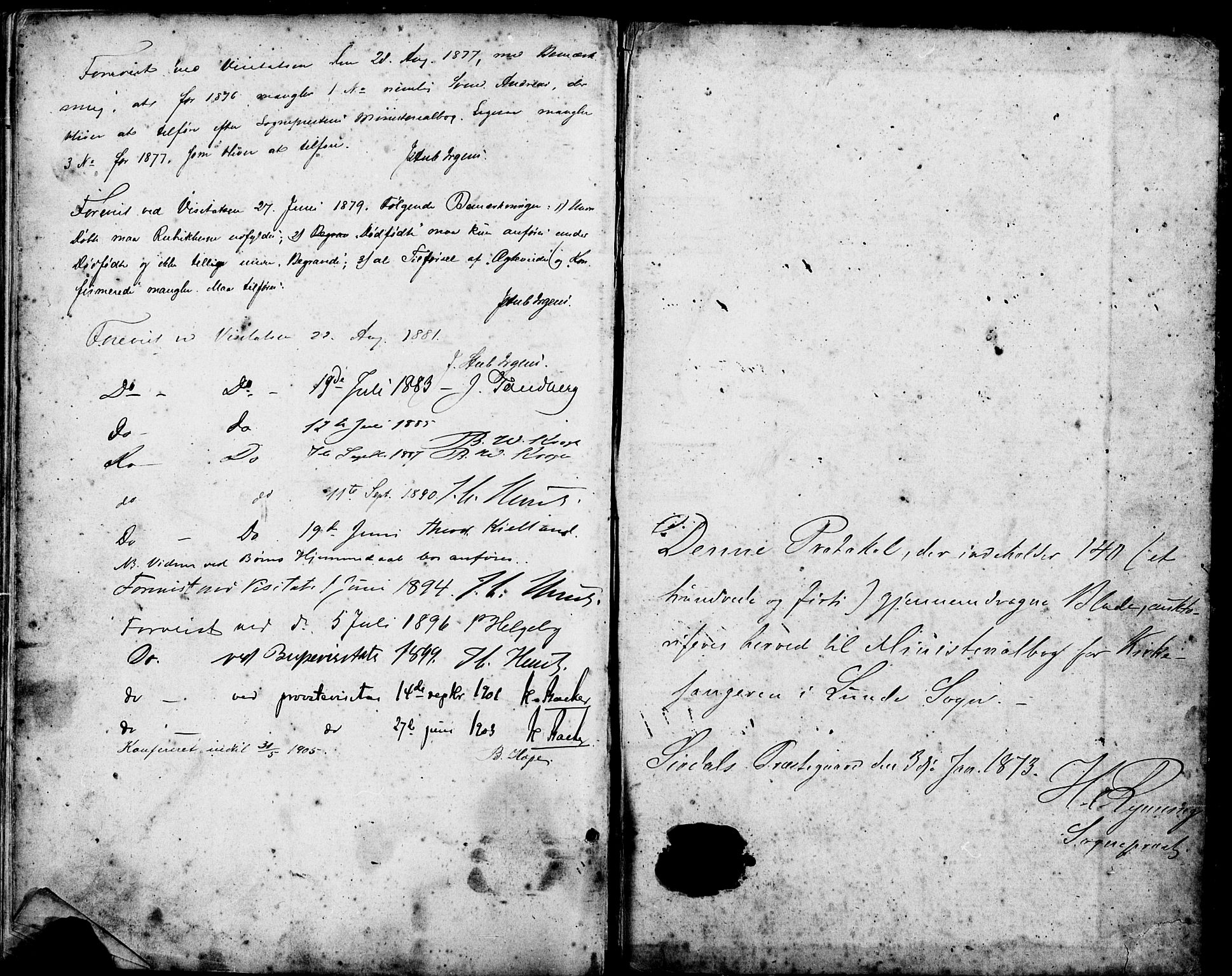 Sirdal sokneprestkontor, SAK/1111-0036/F/Fb/Fba/L0001: Parish register (copy) no. B 1, 1872-1905
