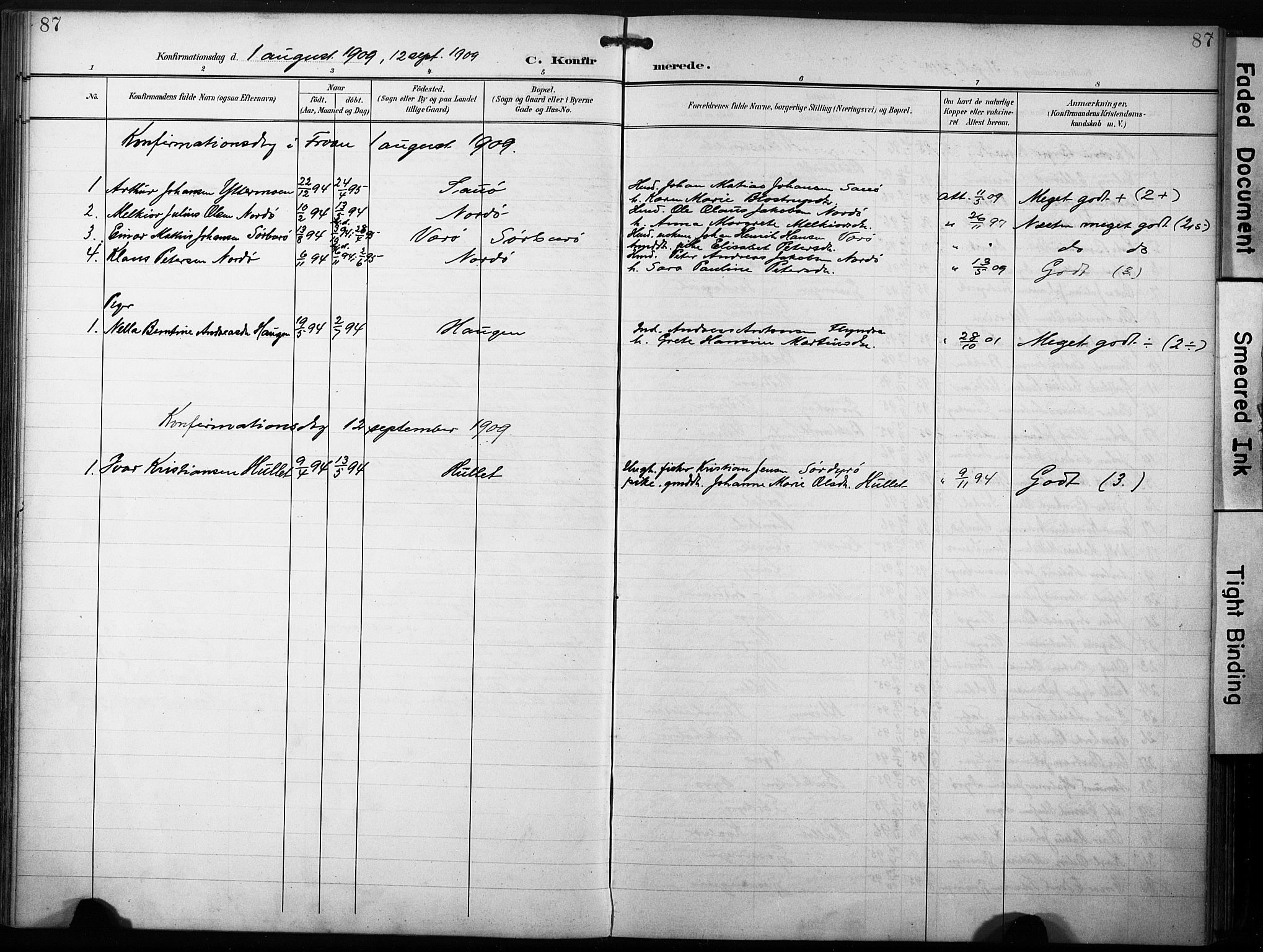 Ministerialprotokoller, klokkerbøker og fødselsregistre - Sør-Trøndelag, AV/SAT-A-1456/640/L0580: Parish register (official) no. 640A05, 1902-1910, p. 87