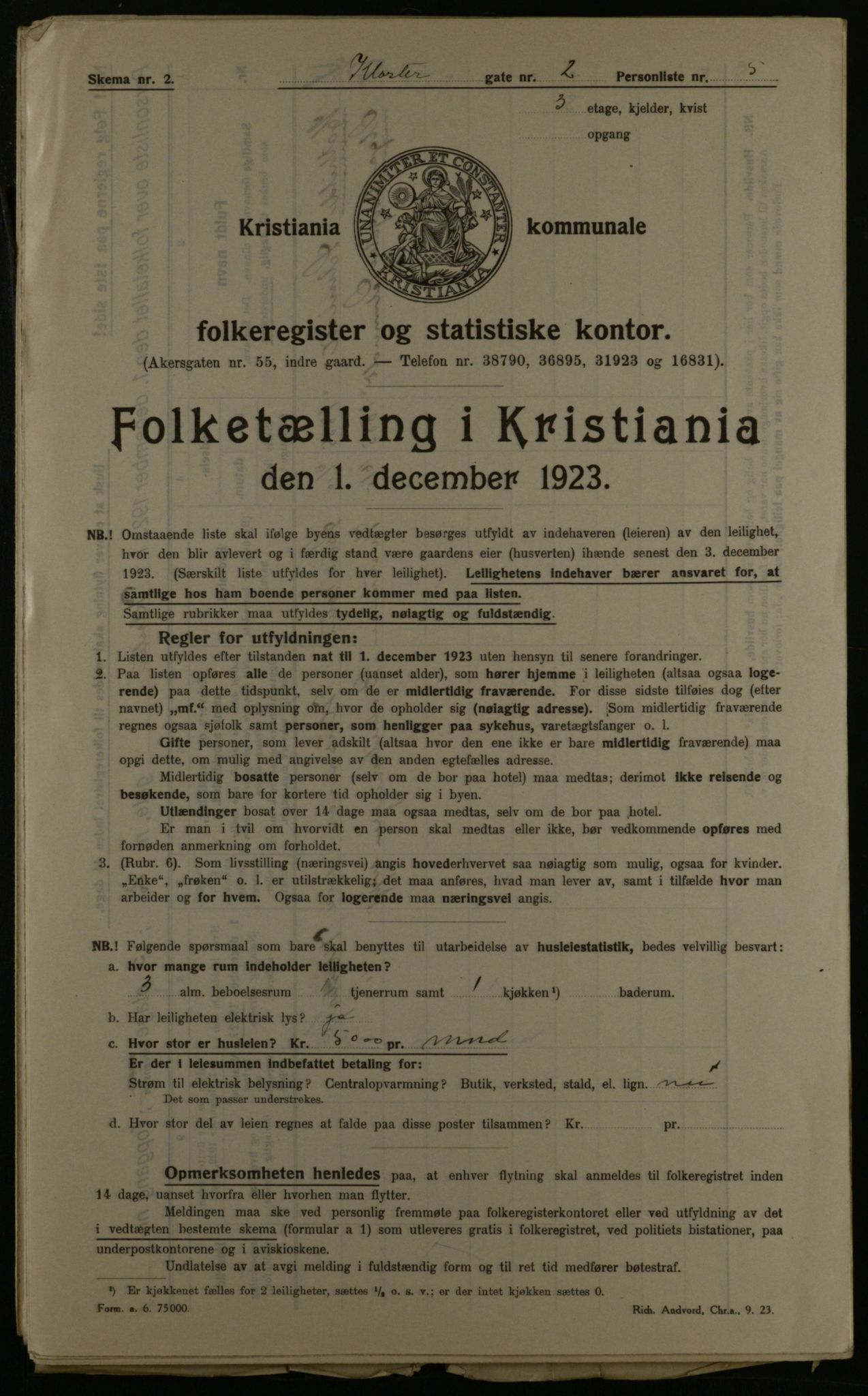 OBA, Municipal Census 1923 for Kristiania, 1923, p. 58436