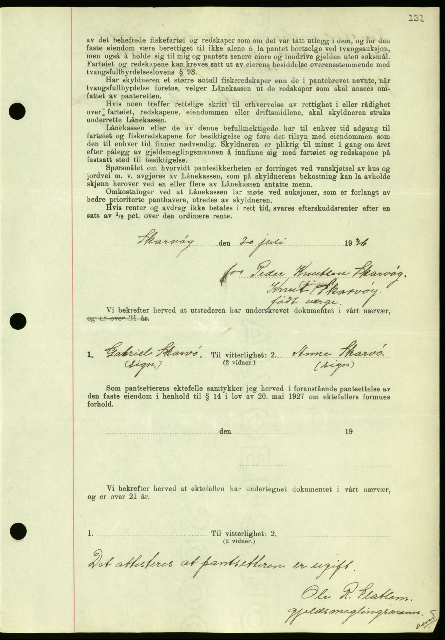 Nordmøre sorenskriveri, AV/SAT-A-4132/1/2/2Ca/L0090: Mortgage book no. B80, 1936-1937, Diary no: : 2155/1936