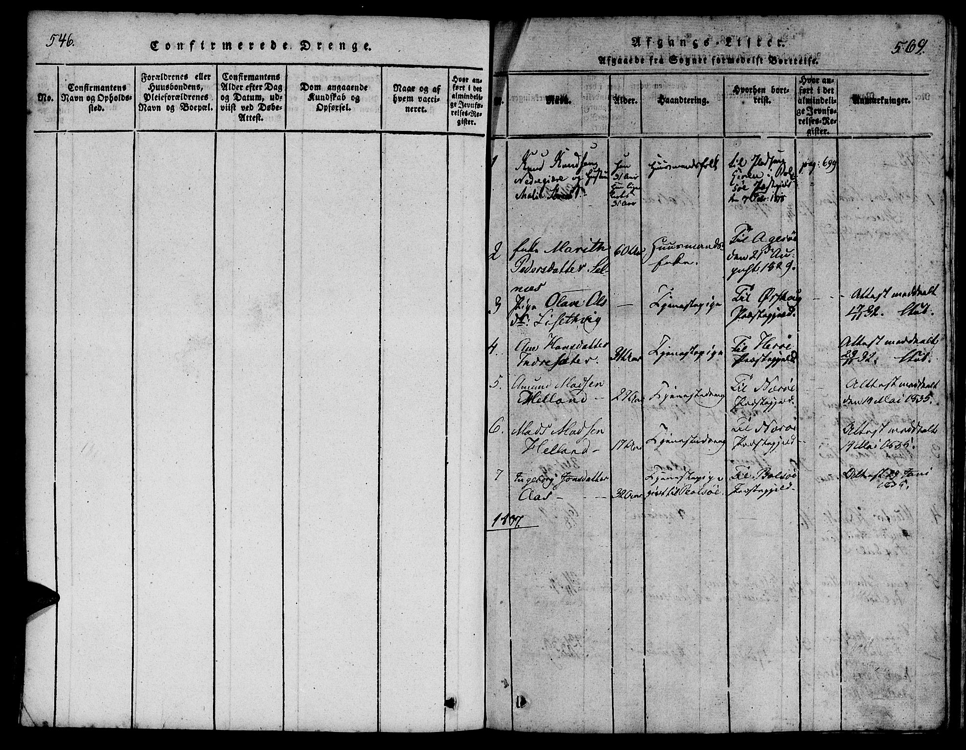 Ministerialprotokoller, klokkerbøker og fødselsregistre - Møre og Romsdal, SAT/A-1454/539/L0528: Parish register (official) no. 539A01, 1818-1847, p. 546