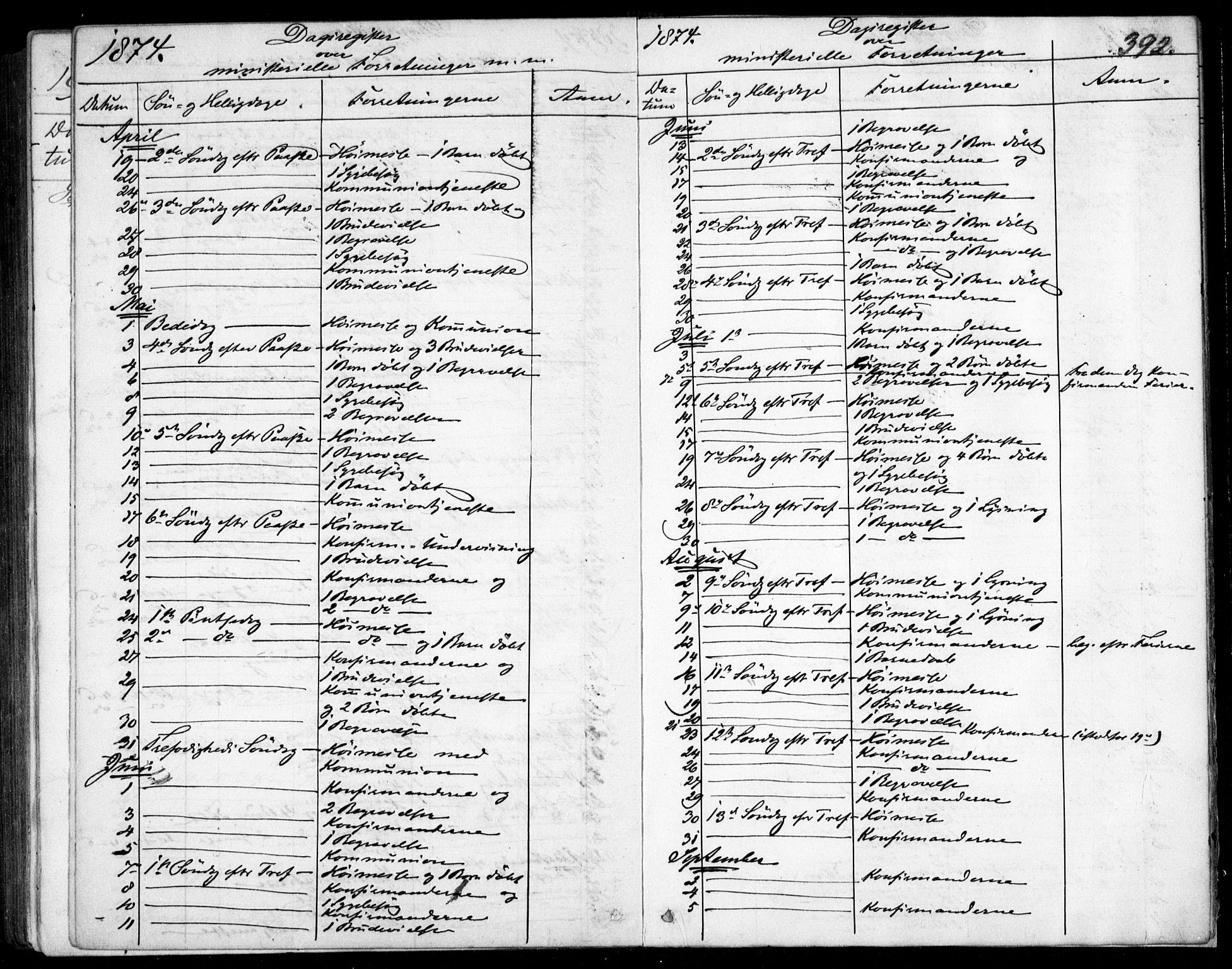 Garnisonsmenigheten Kirkebøker, AV/SAO-A-10846/F/Fa/L0011: Parish register (official) no. 11, 1870-1880, p. 392