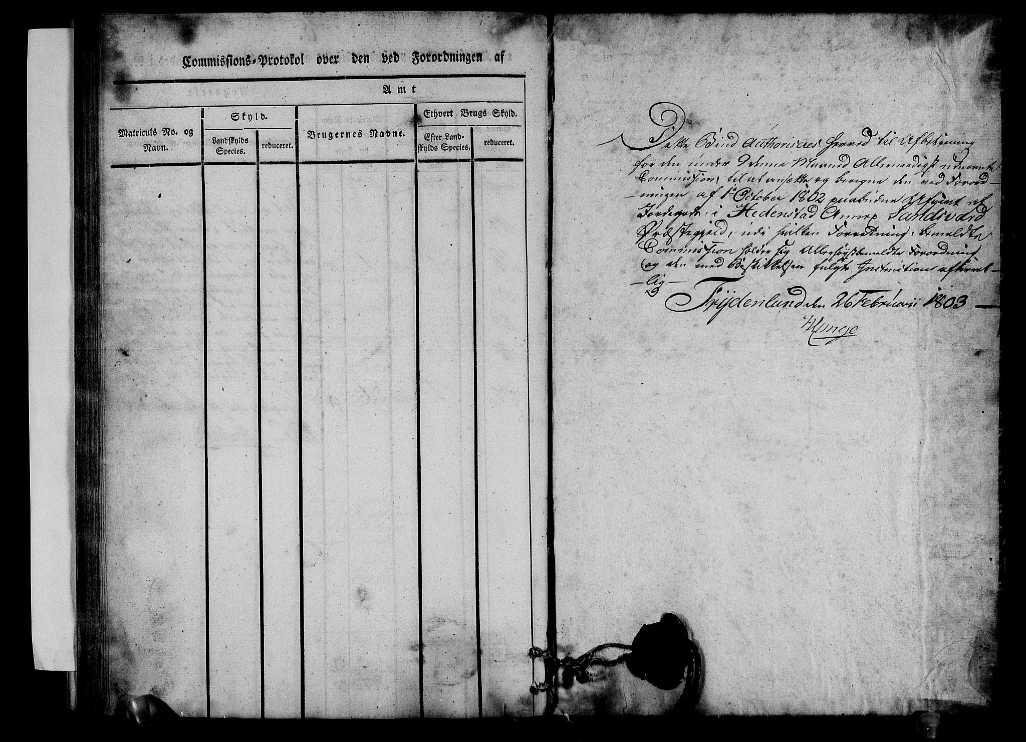 Rentekammeret inntil 1814, Realistisk ordnet avdeling, AV/RA-EA-4070/N/Ne/Nea/L0053: Numedal og Sandsvær fogderi. Kommisjonsprotokoll over matrikulerte jordbruk i Hedenstad anneks, 1803, p. 72