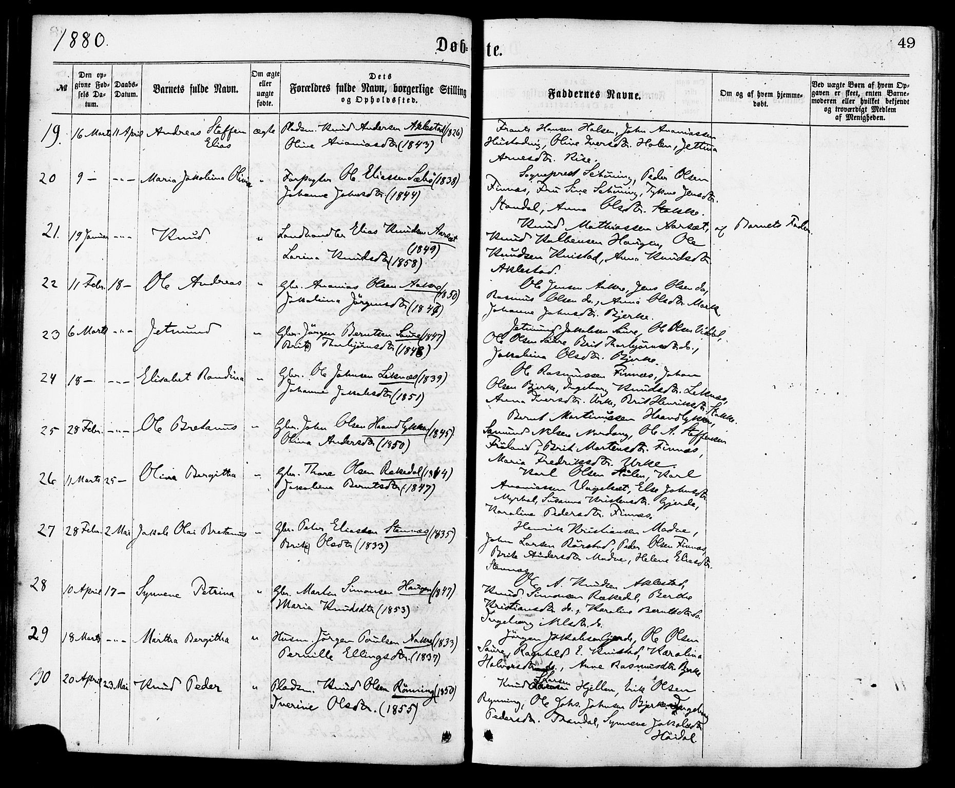 Ministerialprotokoller, klokkerbøker og fødselsregistre - Møre og Romsdal, AV/SAT-A-1454/515/L0210: Parish register (official) no. 515A06, 1868-1885, p. 49