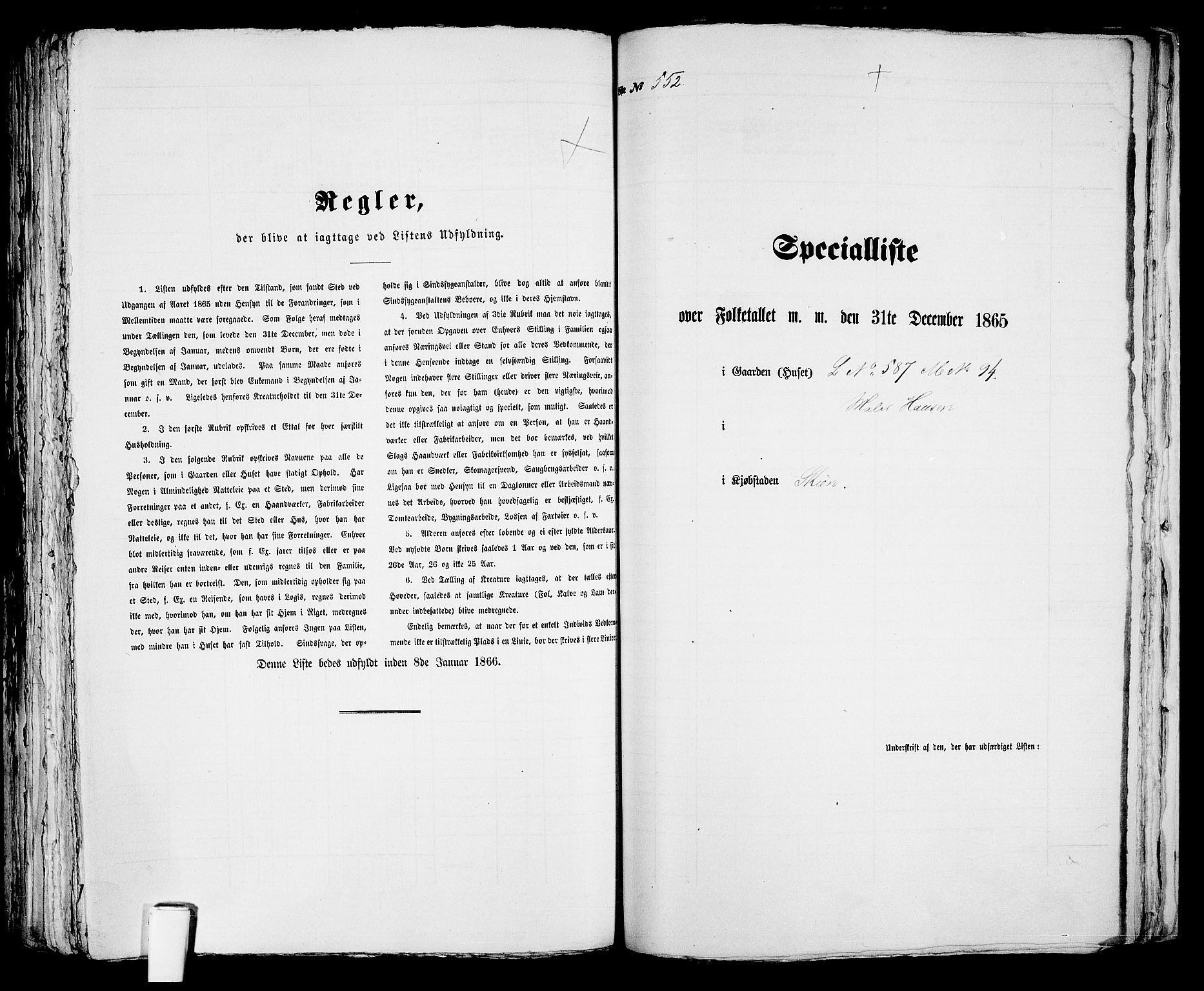 RA, 1865 census for Skien, 1865, p. 1130