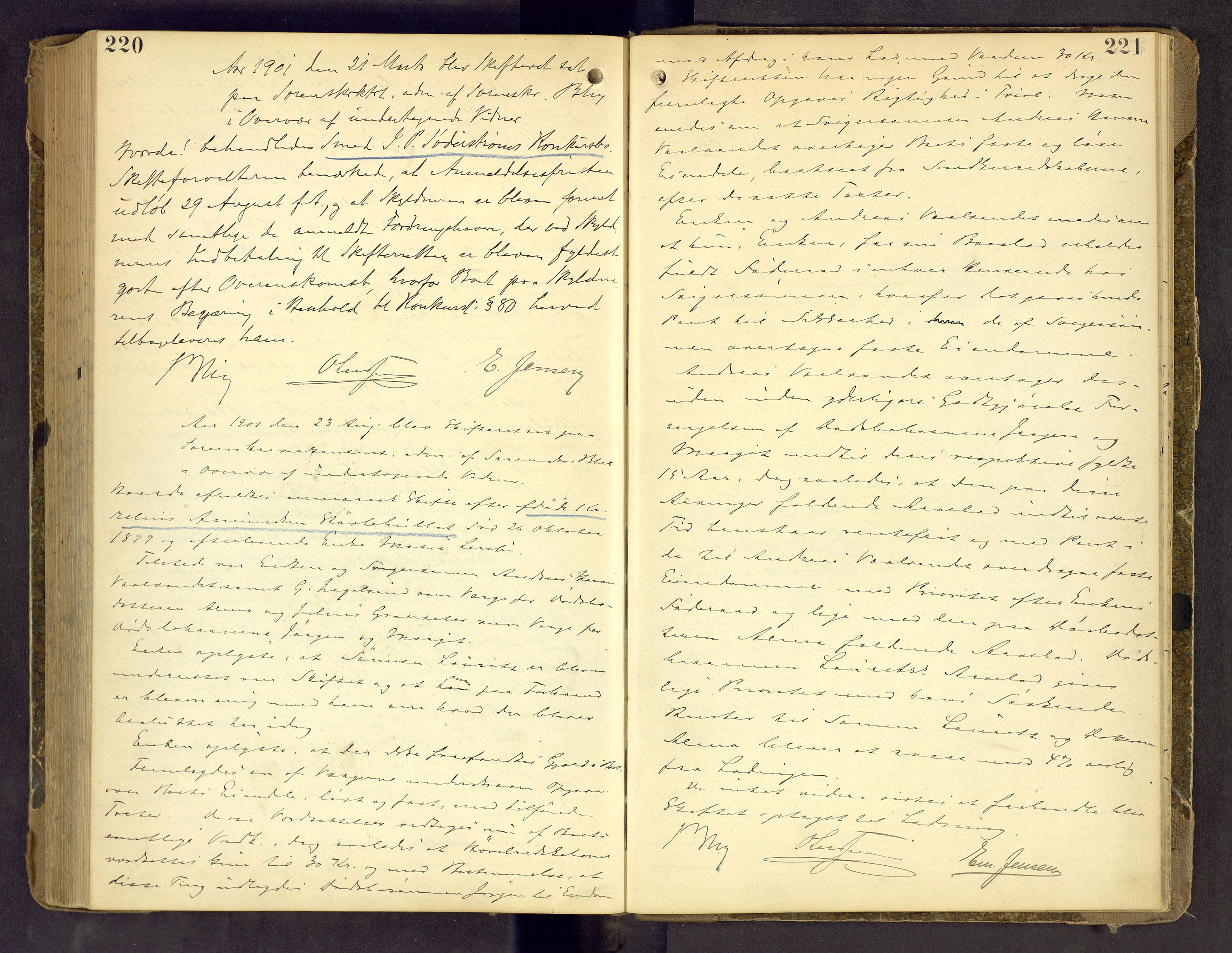 Vinger og Odal sorenskriveri, AV/SAH-TING-022/J/Jb/Jbb/L0012: Skifteforhandlingsprotokoll - Vinger og Eidskog, 1888-1901, p. 221