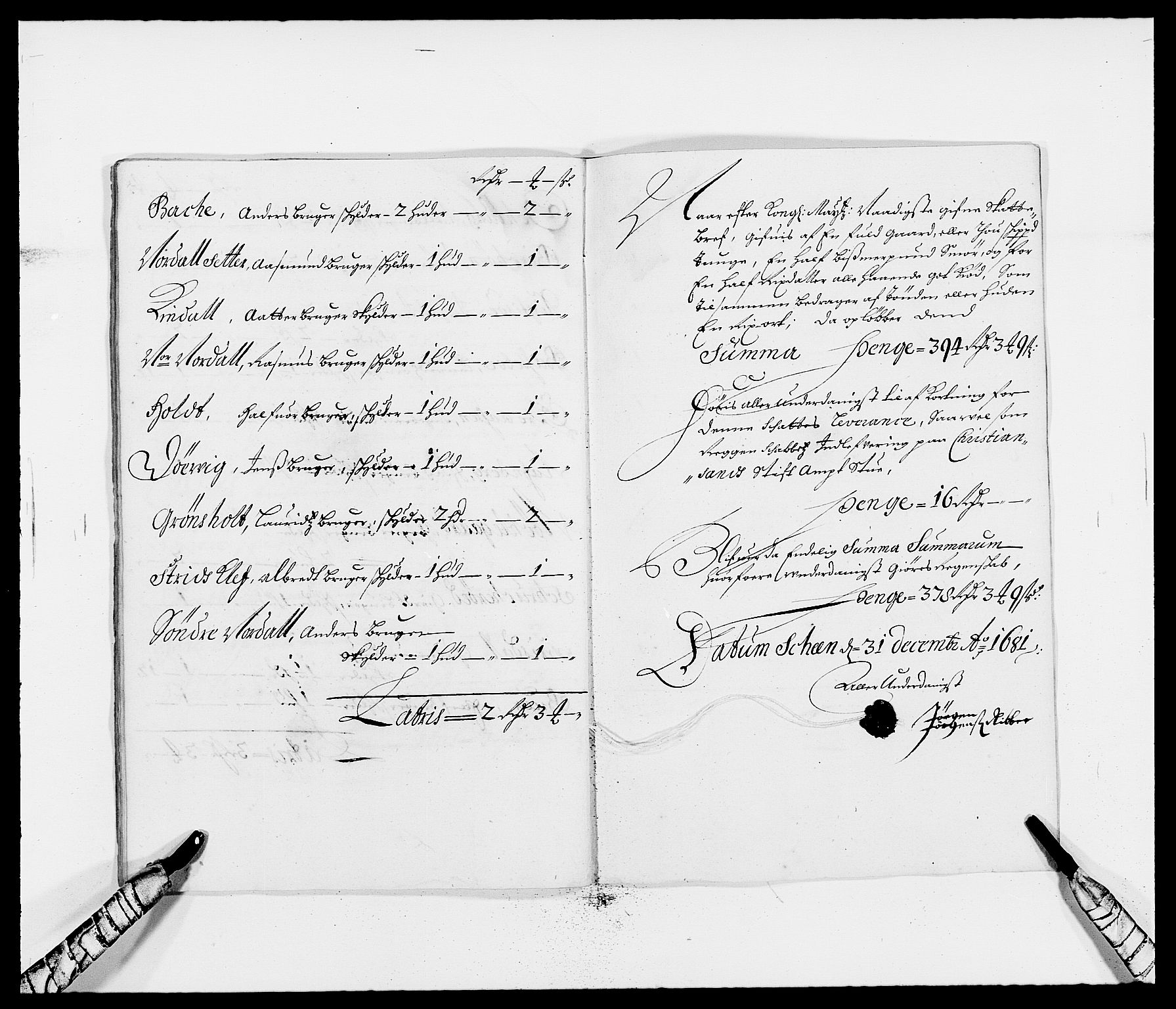 Rentekammeret inntil 1814, Reviderte regnskaper, Fogderegnskap, AV/RA-EA-4092/R34/L2045: Fogderegnskap Bamble, 1680-1681, p. 342