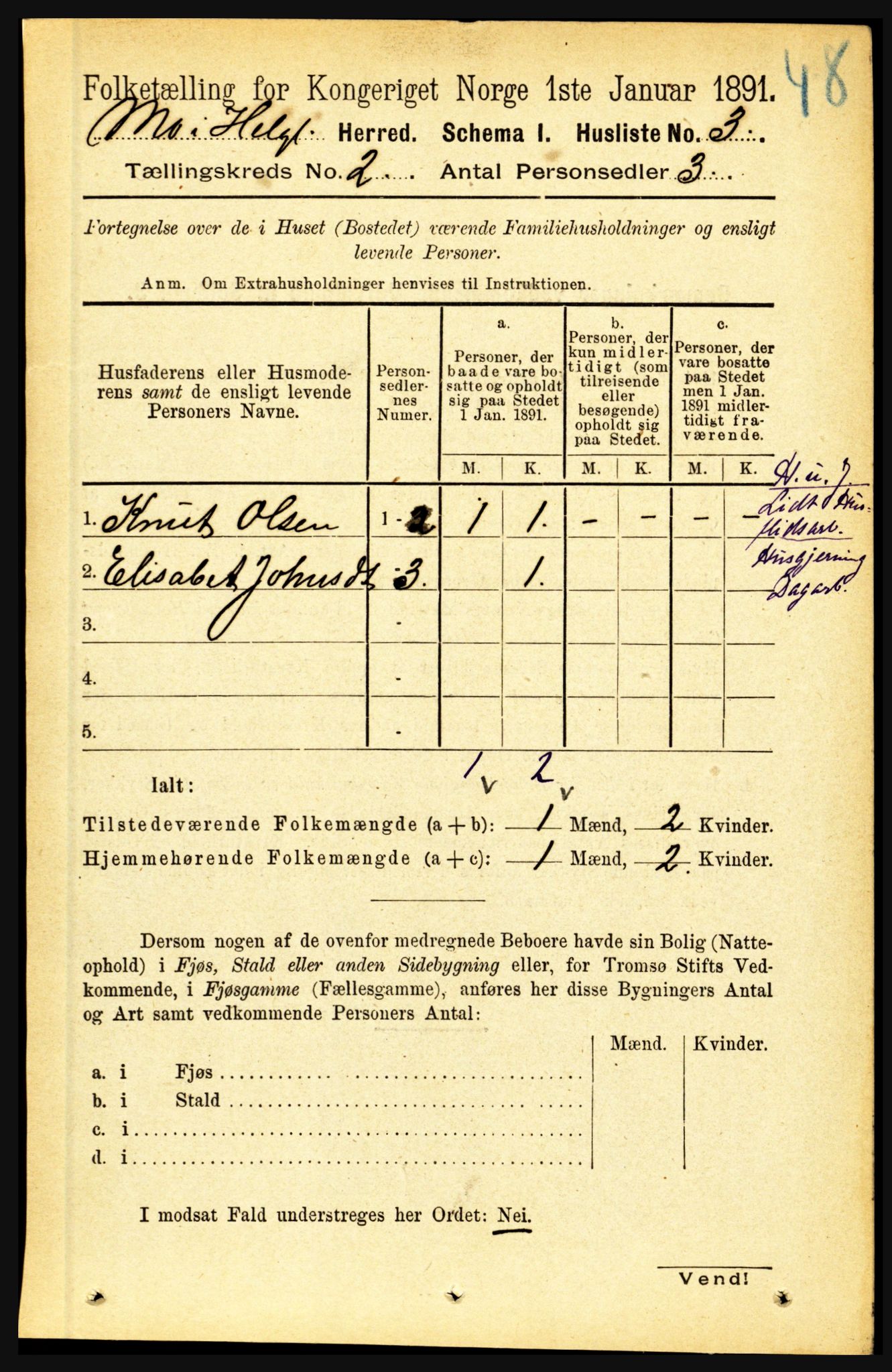 RA, 1891 census for 1833 Mo, 1891, p. 432