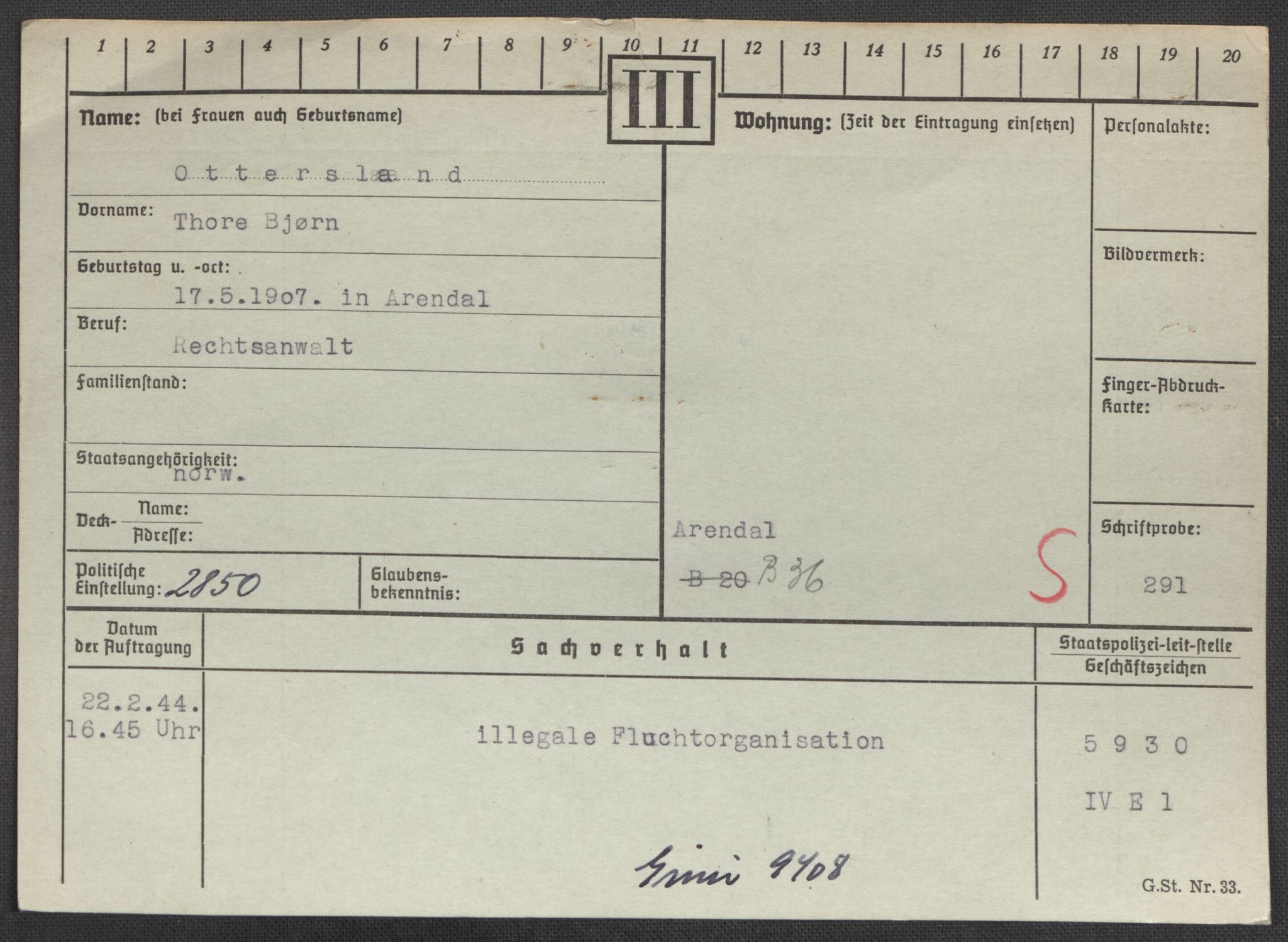 Befehlshaber der Sicherheitspolizei und des SD, AV/RA-RAFA-5969/E/Ea/Eaa/L0008: Register over norske fanger i Møllergata 19: Oelze-Ru, 1940-1945, p. 508