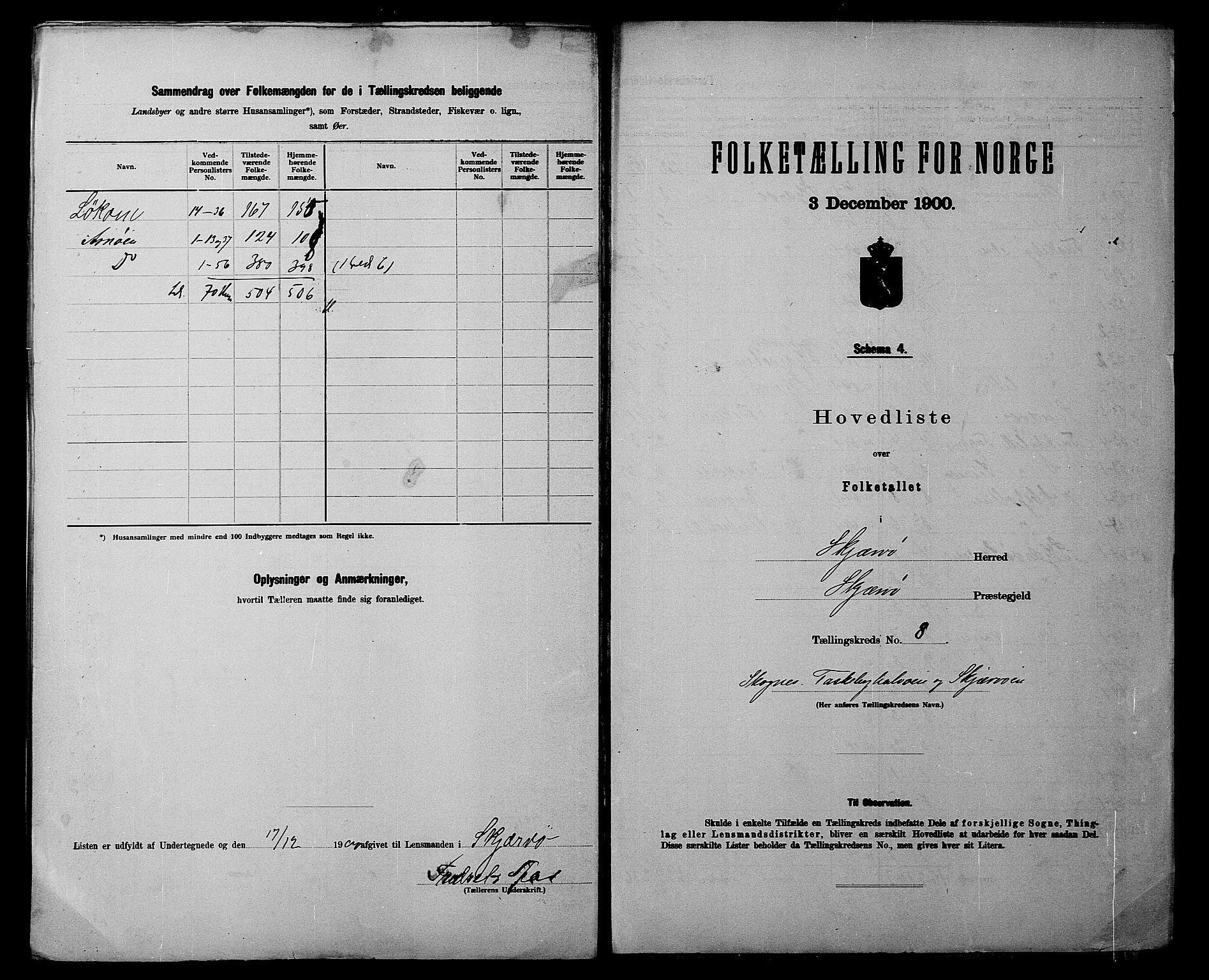 SATØ, 1900 census for Skjervøy, 1900, p. 20