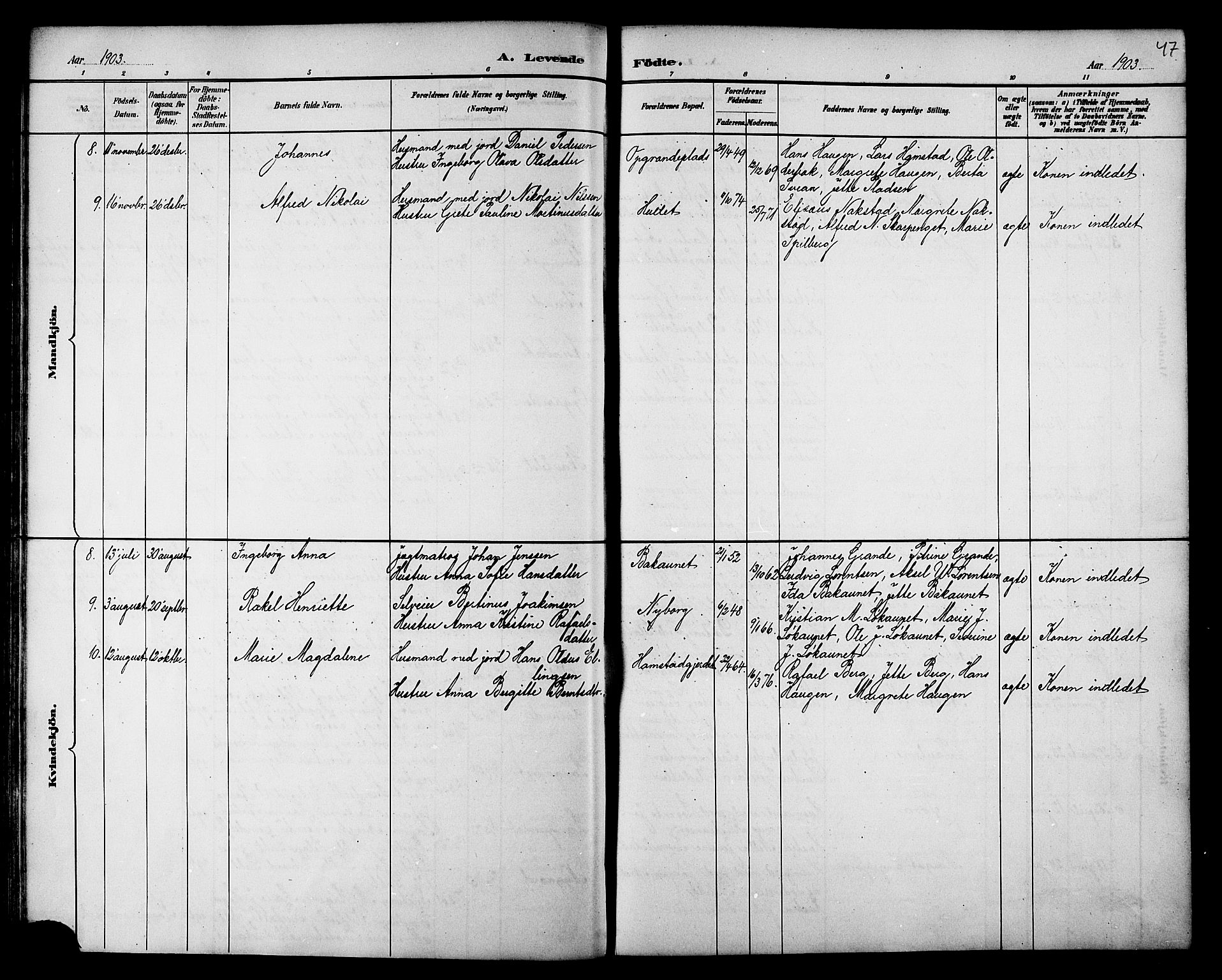 Ministerialprotokoller, klokkerbøker og fødselsregistre - Nord-Trøndelag, SAT/A-1458/733/L0327: Parish register (copy) no. 733C02, 1888-1918, p. 47