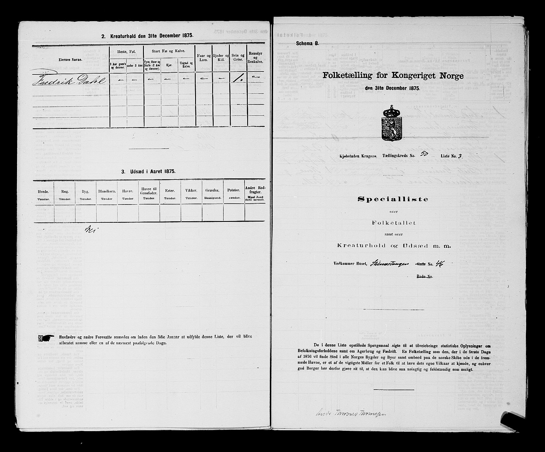 SAKO, 1875 census for 0801P Kragerø, 1875, p. 1106