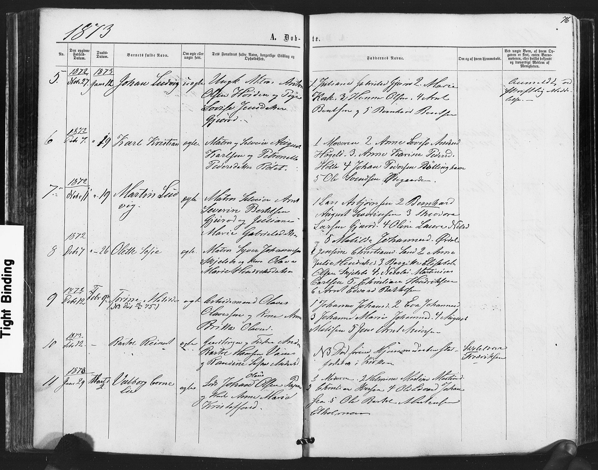 Hvaler prestekontor Kirkebøker, SAO/A-2001/F/Fa/L0007: Parish register (official) no. I 7, 1864-1878, p. 76