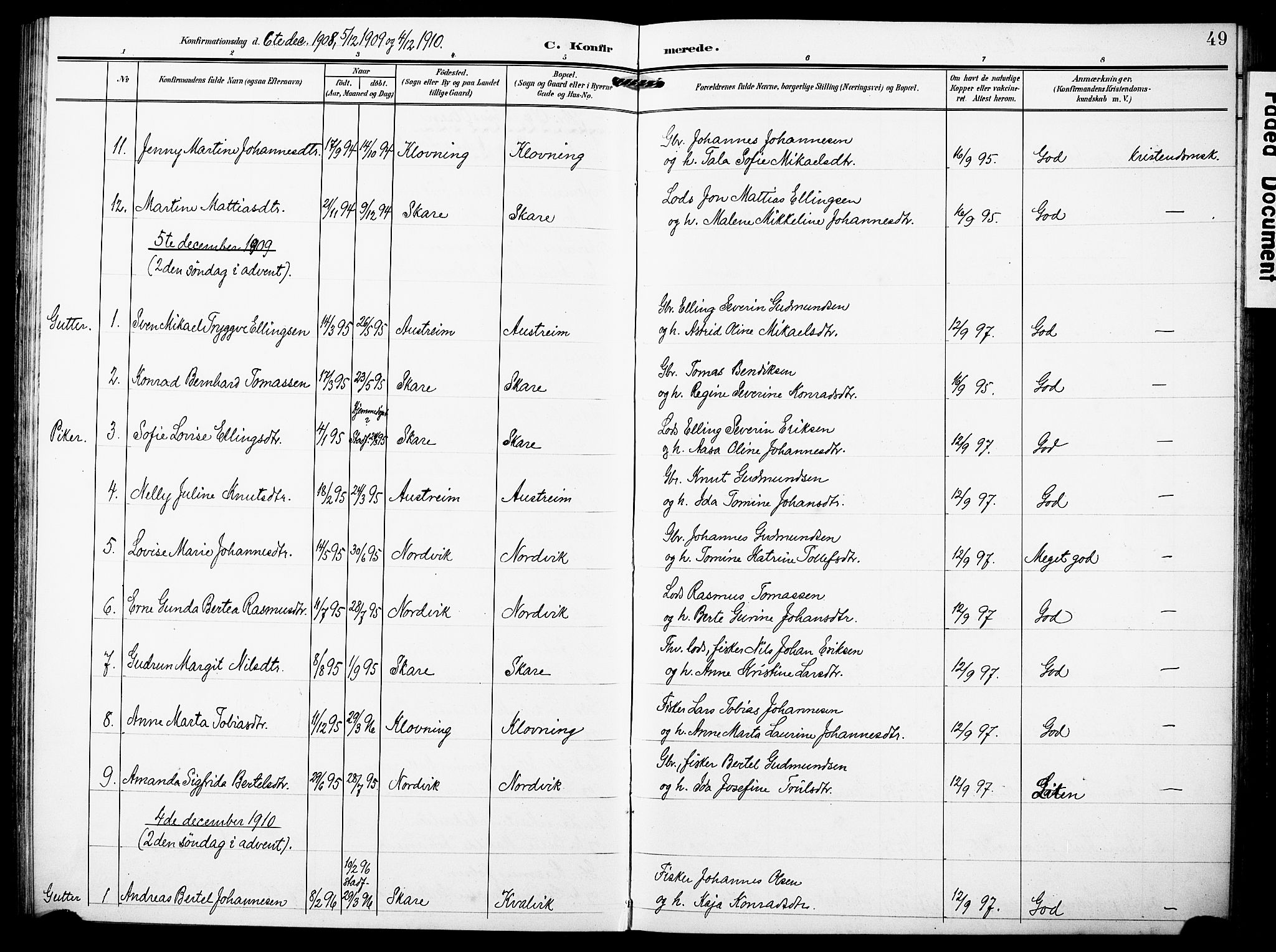 Torvastad sokneprestkontor, AV/SAST-A -101857/H/Ha/Haa/L0018: Parish register (official) no. A 17, 1903-1925, p. 49