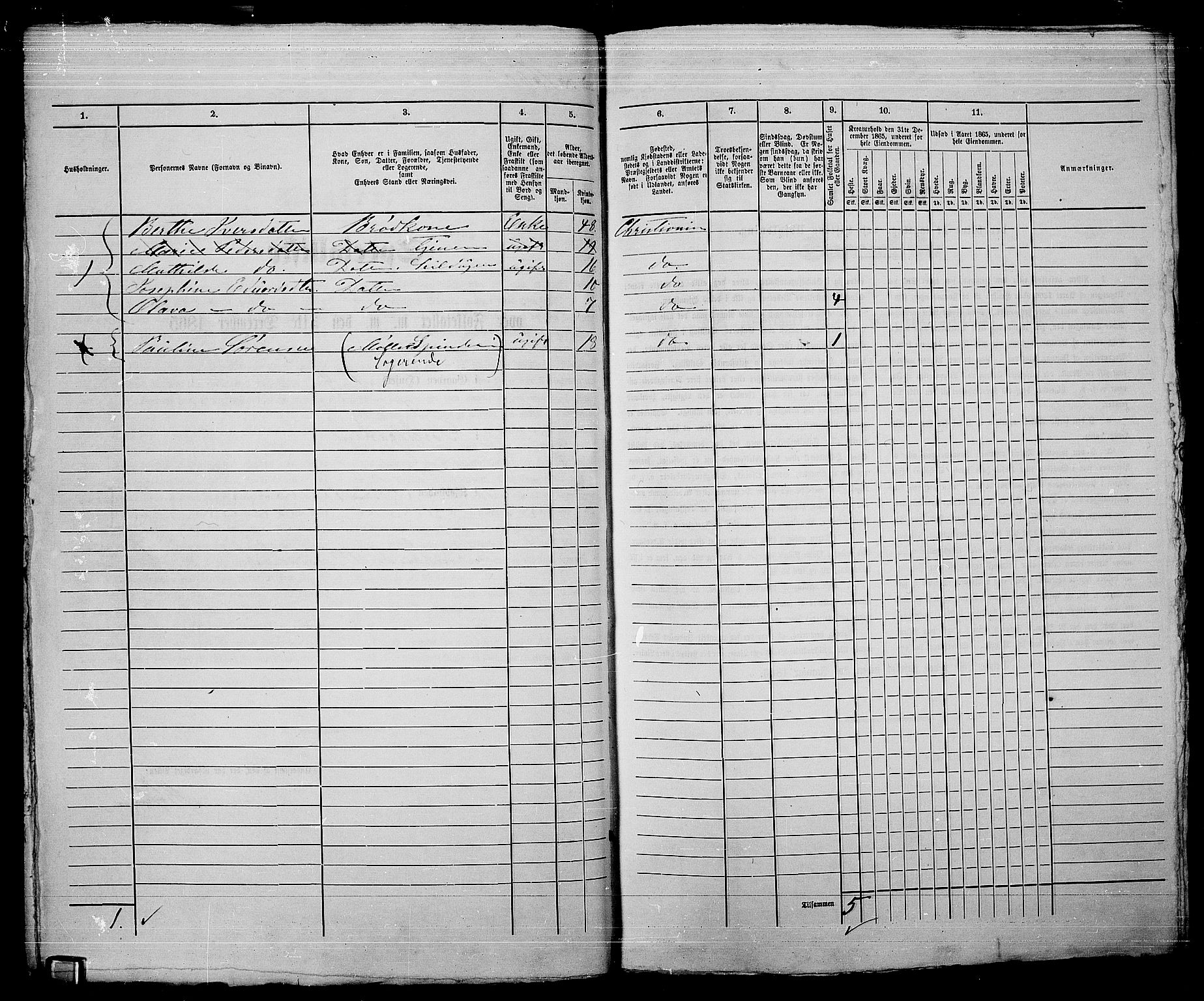 RA, 1865 census for Kristiania, 1865, p. 3759