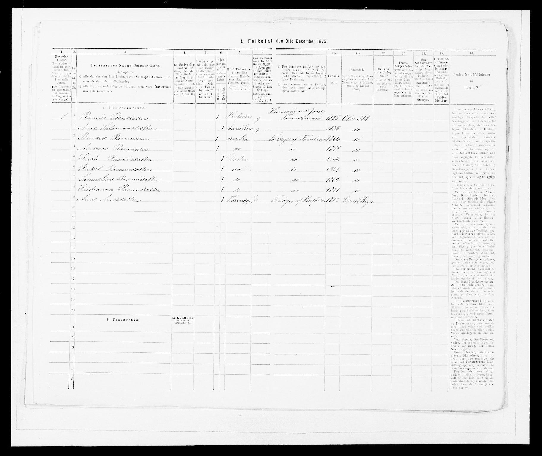 SAB, 1875 Census for 1447P Innvik, 1875, p. 717