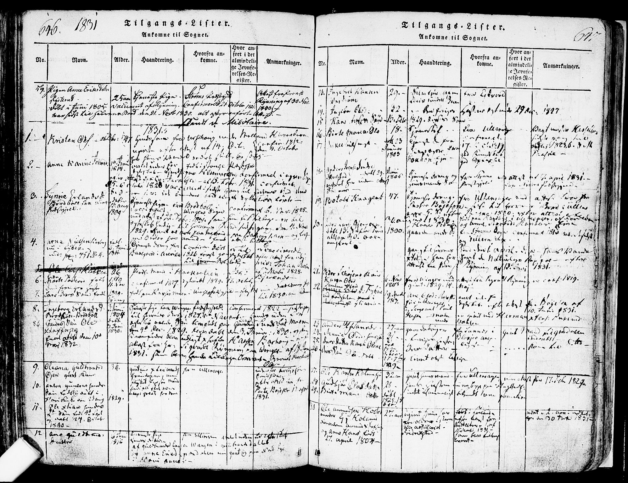 Nes prestekontor Kirkebøker, SAO/A-10410/F/Fa/L0005: Parish register (official) no. I 5, 1815-1835, p. 646-647
