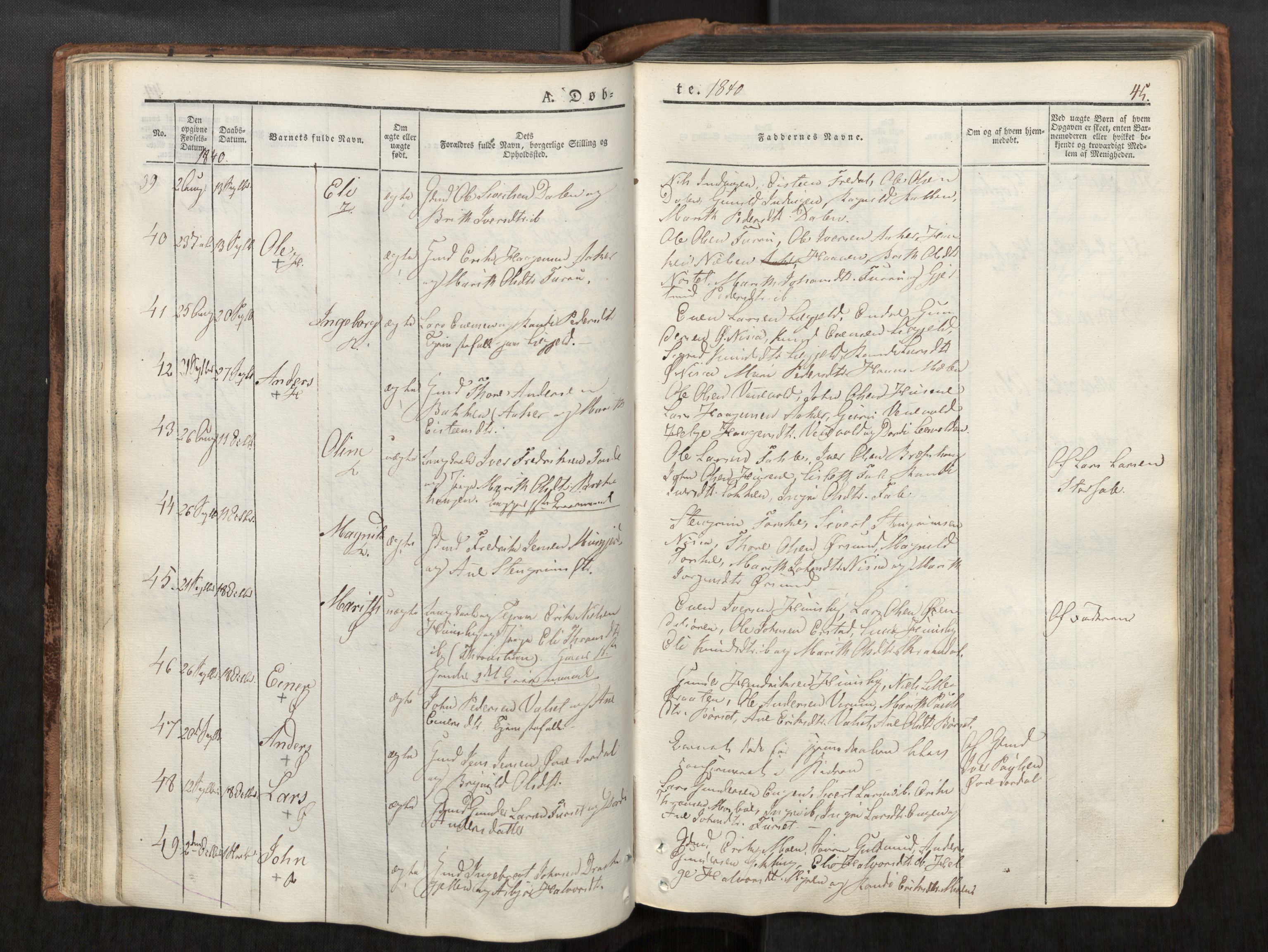 Ministerialprotokoller, klokkerbøker og fødselsregistre - Møre og Romsdal, AV/SAT-A-1454/590/L1012: Parish register (official) no. 590A04, 1832-1846, p. 45