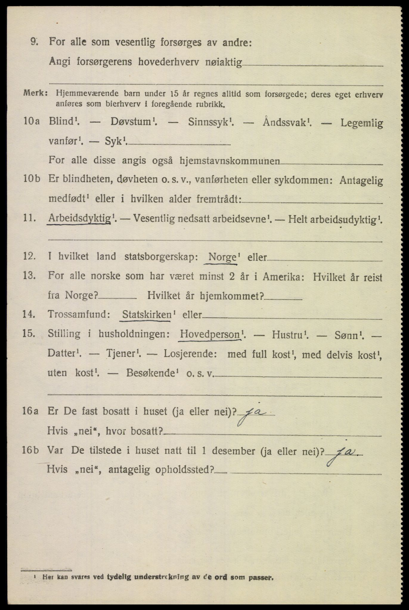 SAK, 1920 census for Åseral, 1920, p. 2047