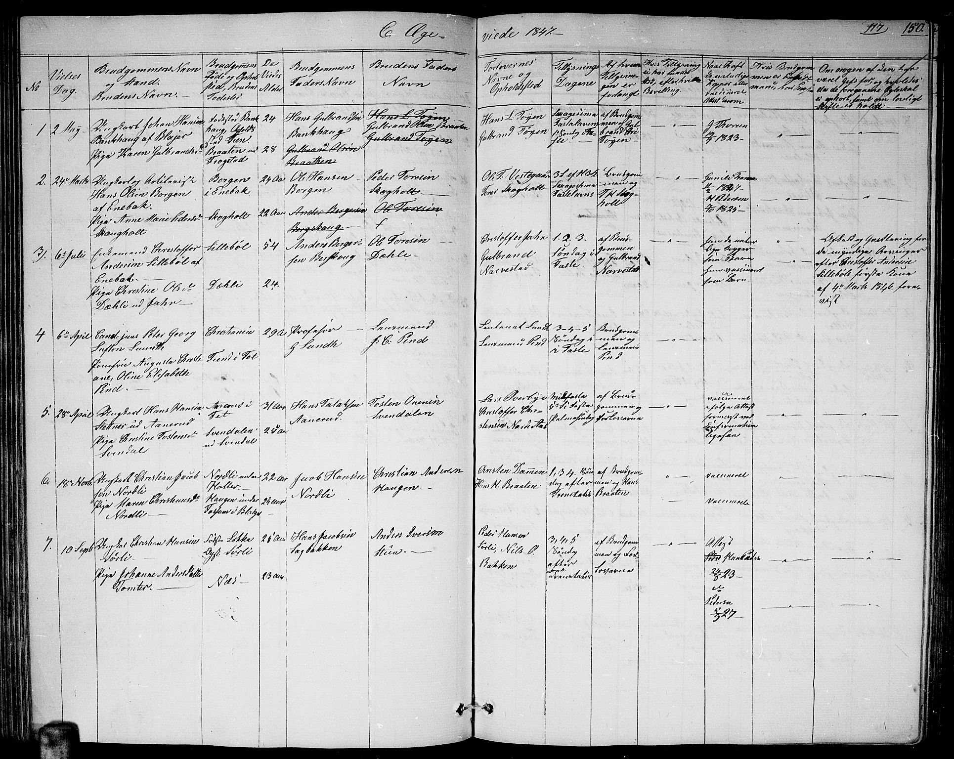 Fet prestekontor Kirkebøker, AV/SAO-A-10370a/G/Ga/L0002: Parish register (copy) no. I 2, 1843-1859, p. 150