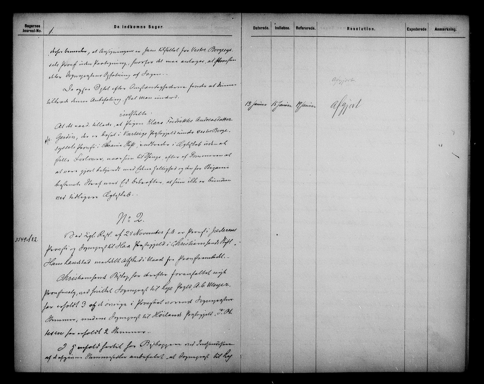Kirke- og undervisningsdepartementet, Kontoret  for kirke og geistlighet A, AV/RA-S-1007/A/Aa/L0219: Referatprotokoll bd. 1. Ref.nr. 1-143, 1883