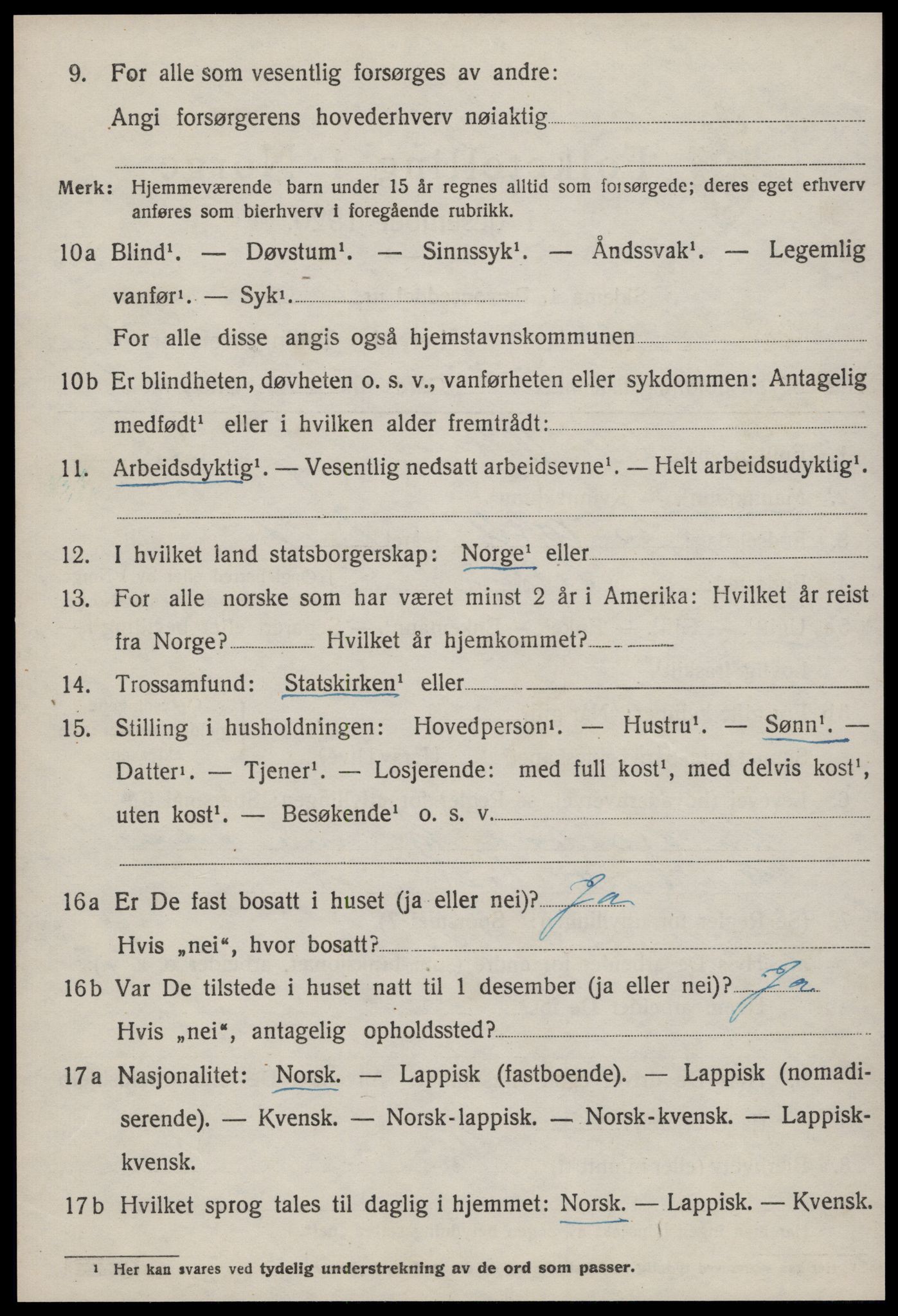 SAT, 1920 census for Selbu, 1920, p. 2299