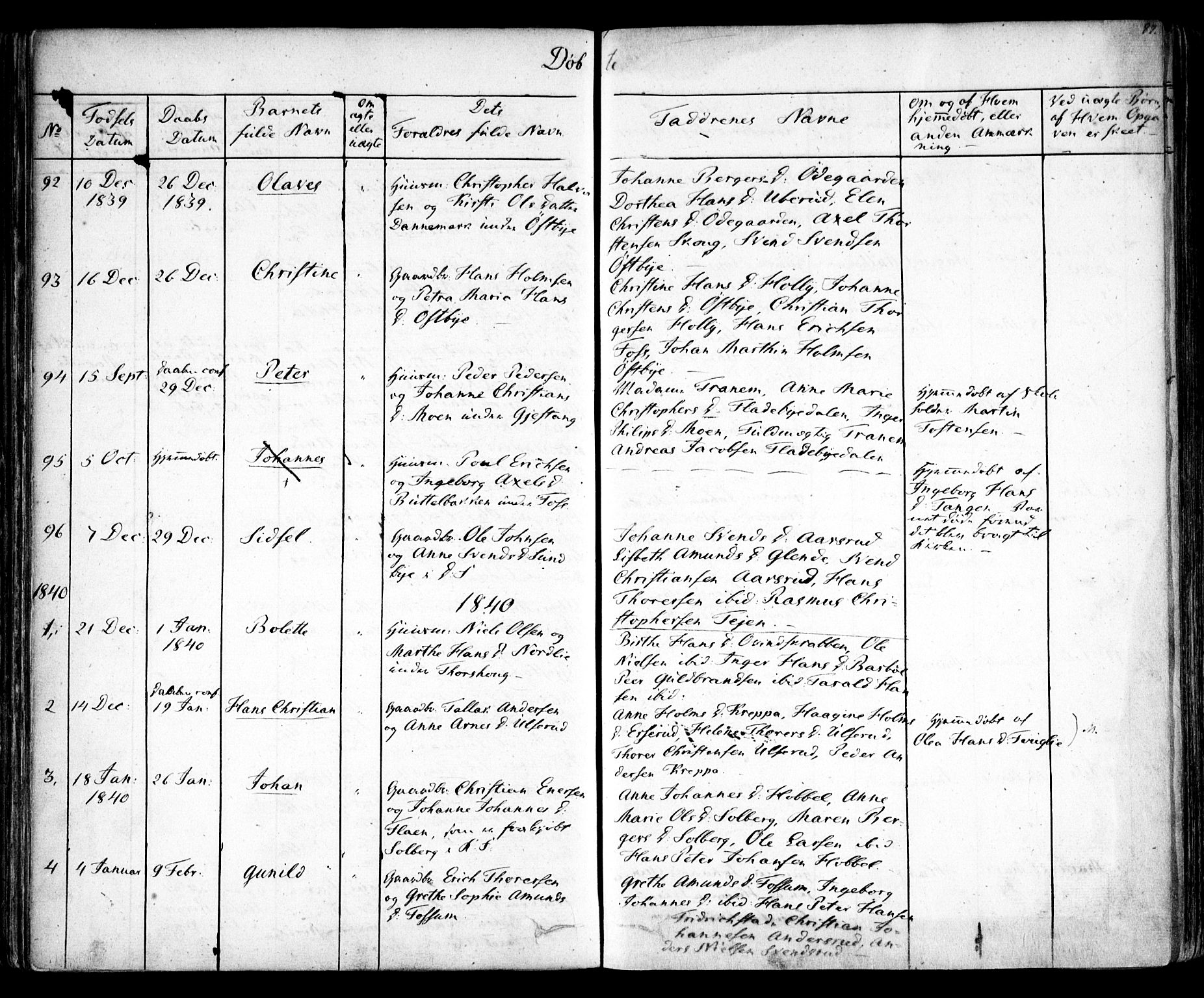 Enebakk prestekontor Kirkebøker, SAO/A-10171c/F/Fa/L0009: Parish register (official) no. I 9, 1832-1861, p. 87