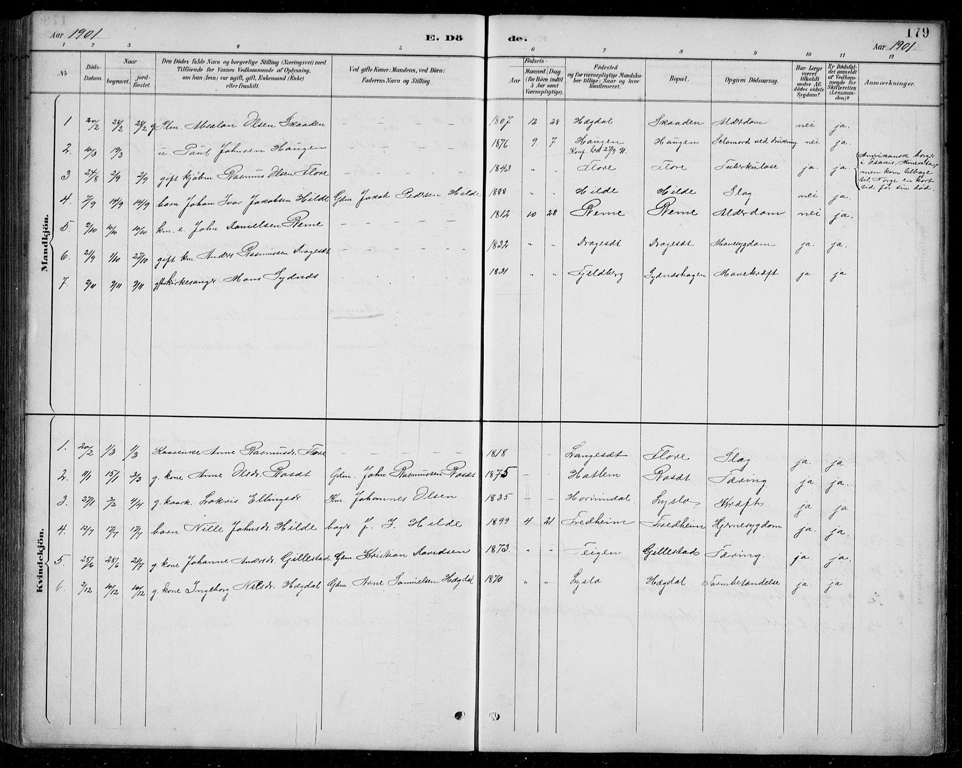 Innvik sokneprestembete, SAB/A-80501: Parish register (copy) no. A 3, 1886-1912, p. 179