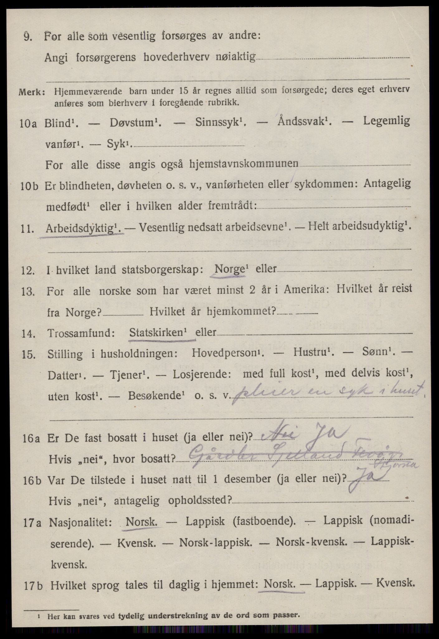 SAT, 1920 census for Stjørna, 1920, p. 5151