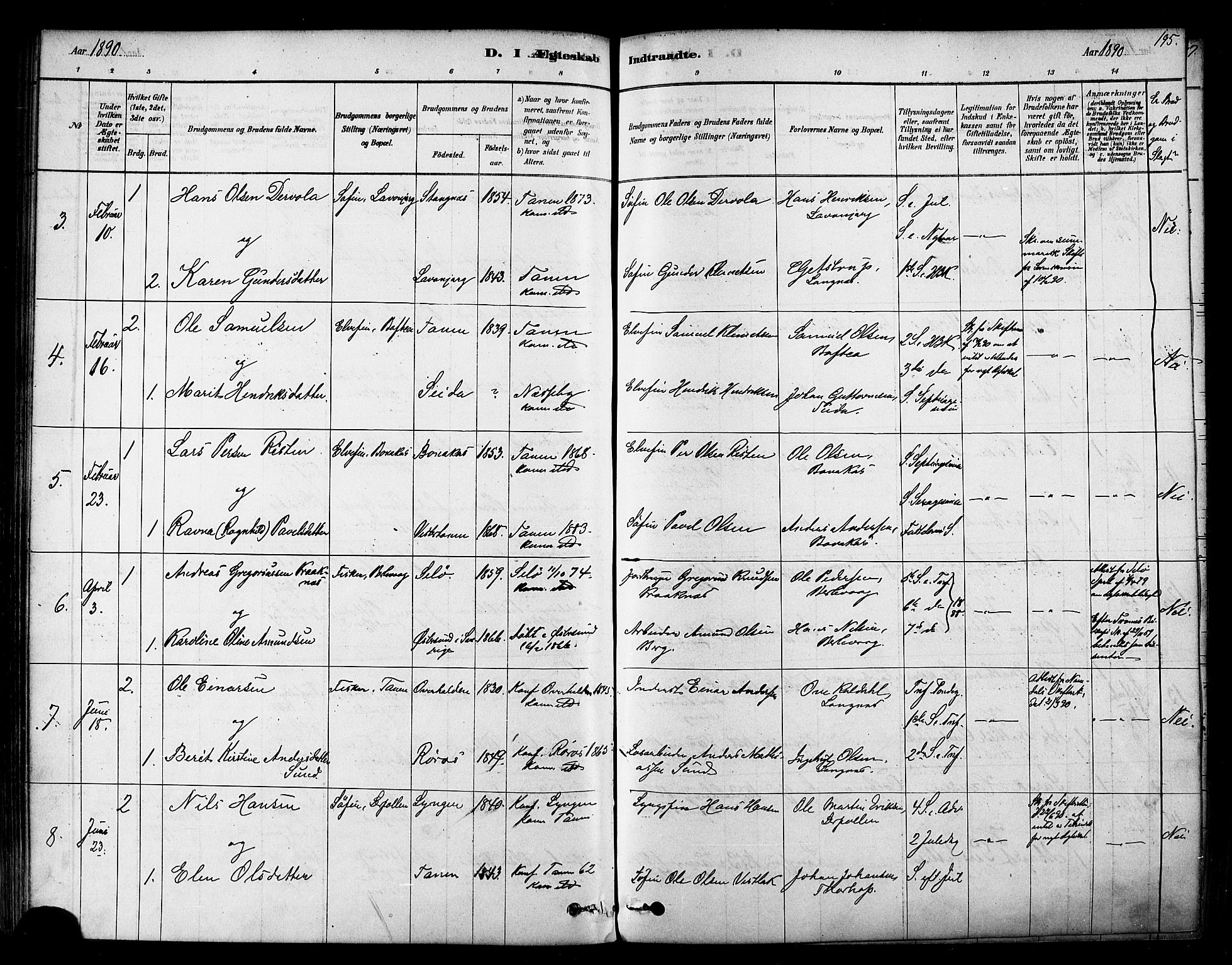 Tana sokneprestkontor, SATØ/S-1334/H/Ha/L0004kirke: Parish register (official) no. 4, 1878-1891, p. 195