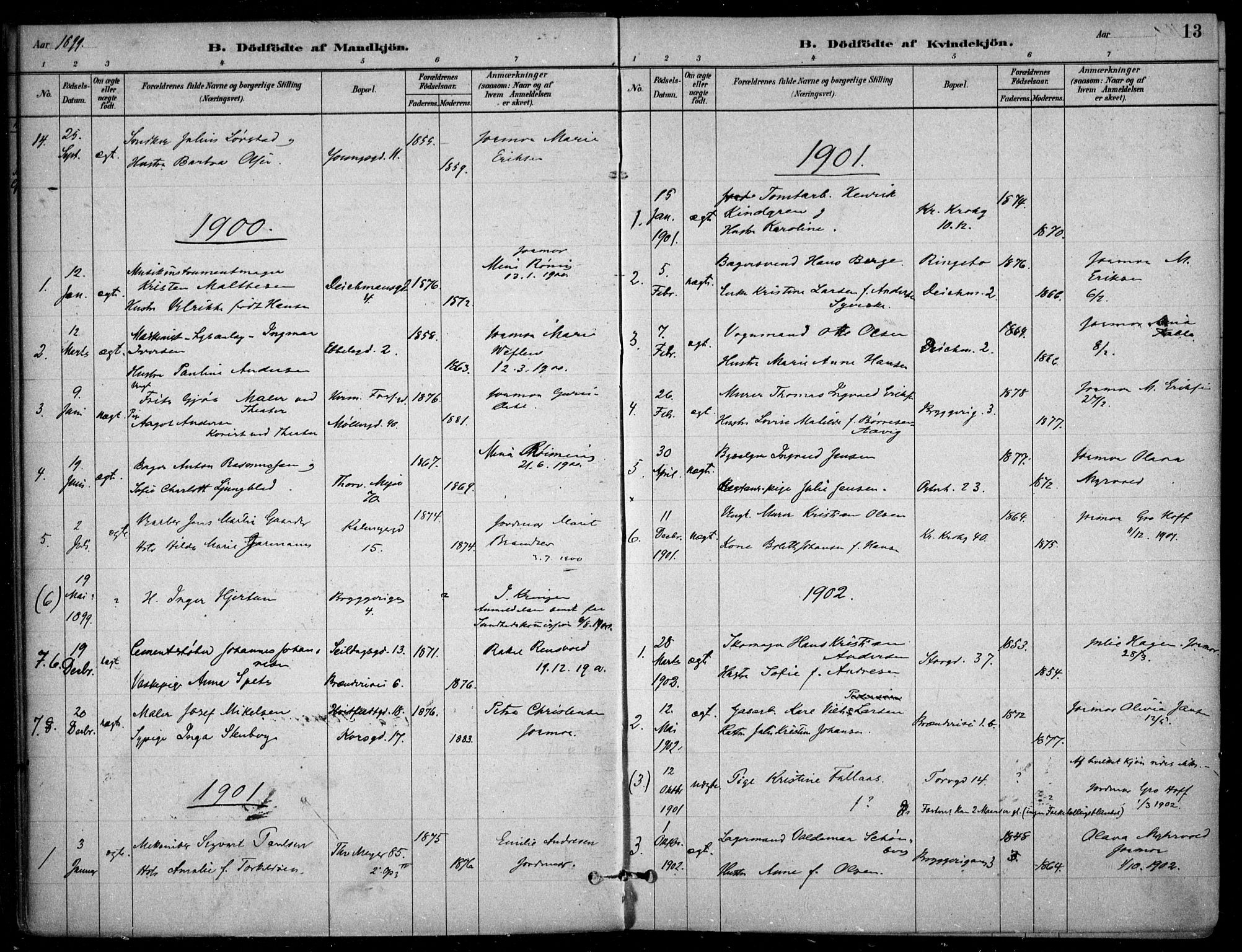 Jakob prestekontor Kirkebøker, SAO/A-10850/F/Fa/L0007: Parish register (official) no. 7, 1880-1905, p. 13