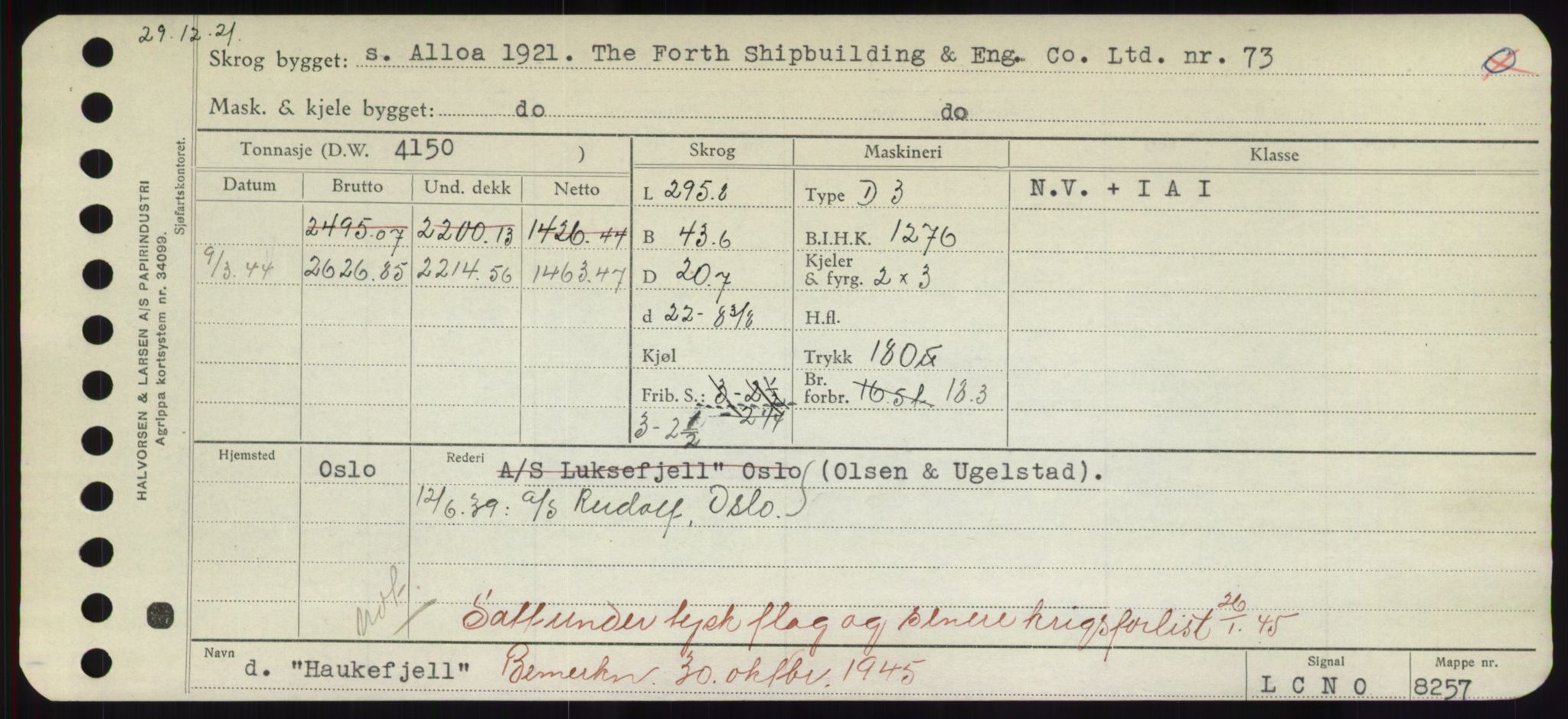 Sjøfartsdirektoratet med forløpere, Skipsmålingen, RA/S-1627/H/Hd/L0014: Fartøy, H-Havl, p. 429