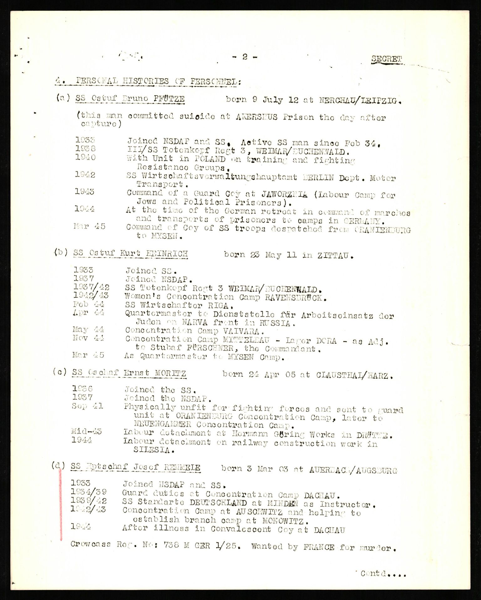 Forsvaret, Forsvarets overkommando II, AV/RA-RAFA-3915/D/Db/L0027: CI Questionaires. Tyske okkupasjonsstyrker i Norge. Tyskere., 1945-1946, p. 203