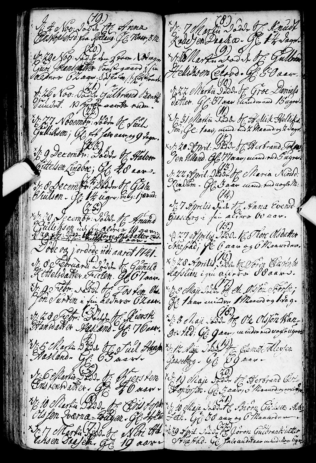 Flesberg kirkebøker, SAKO/A-18/F/Fa/L0002: Parish register (official) no. I 2, 1726-1747