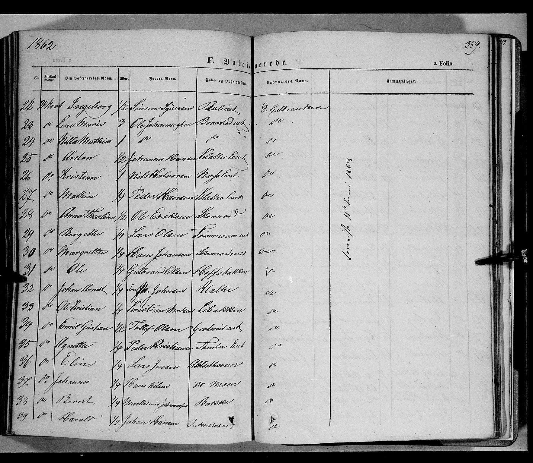 Biri prestekontor, AV/SAH-PREST-096/H/Ha/Haa/L0005: Parish register (official) no. 5, 1843-1854, p. 359