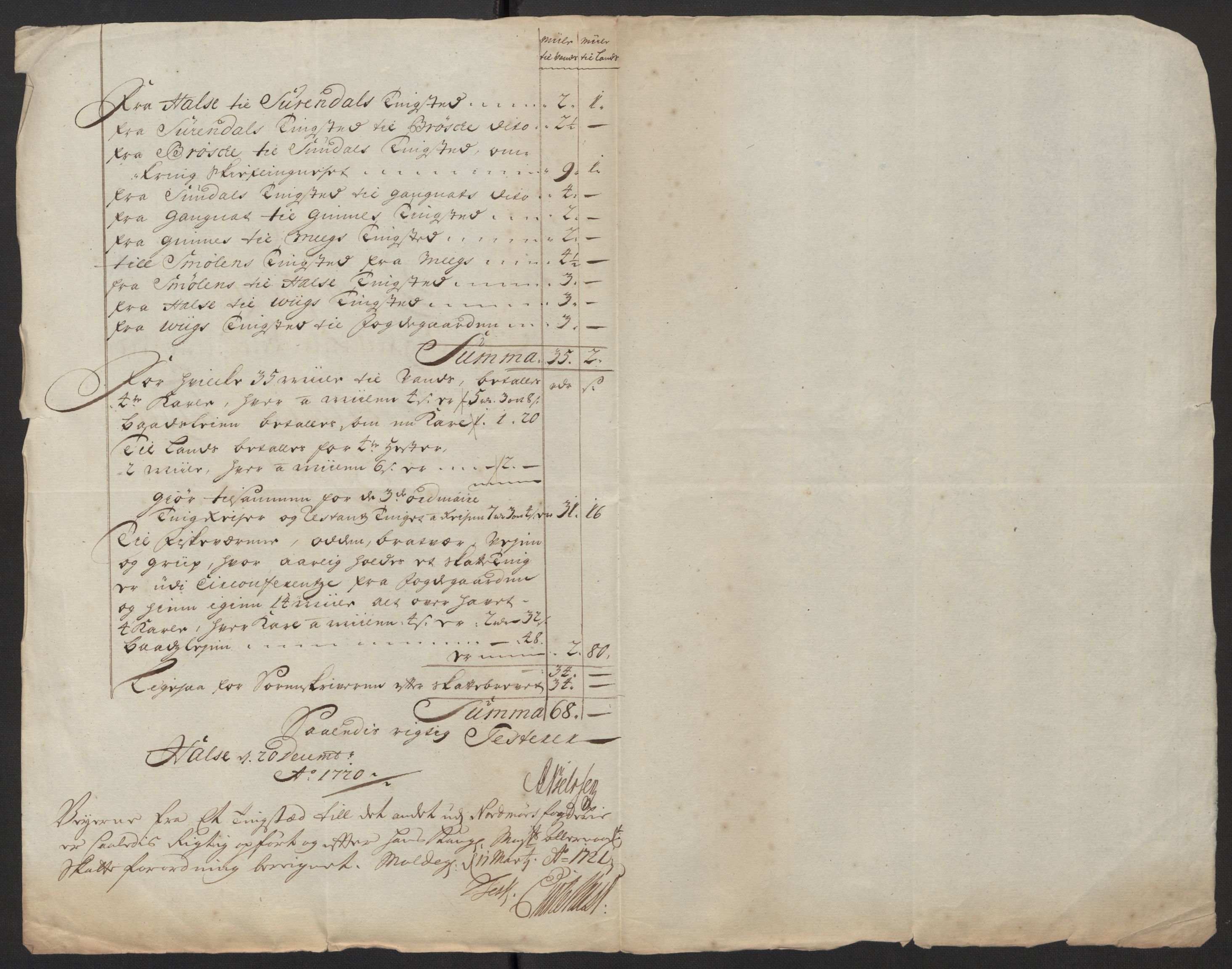 Rentekammeret inntil 1814, Reviderte regnskaper, Fogderegnskap, RA/EA-4092/R56/L3753: Fogderegnskap Nordmøre, 1720, p. 717