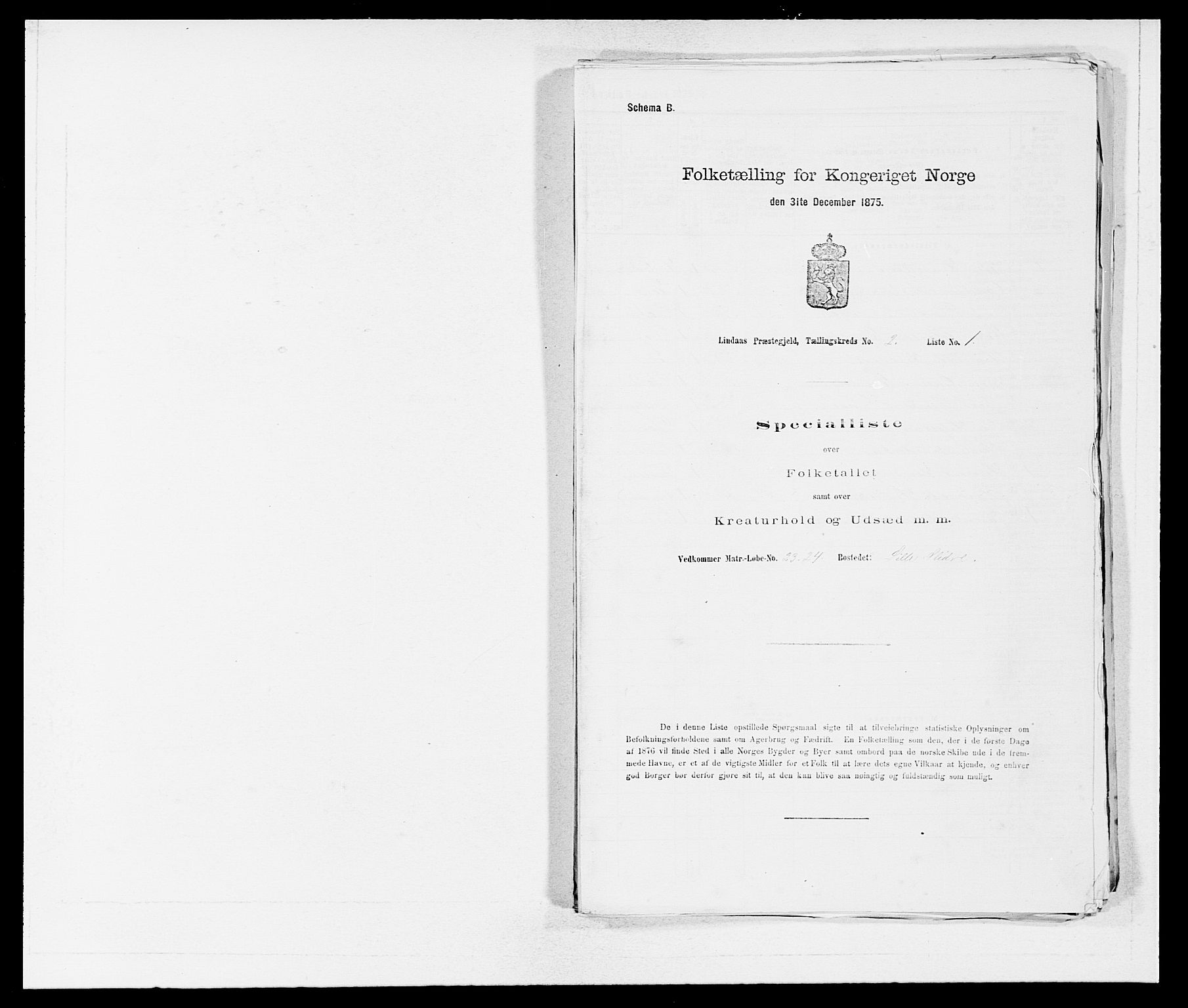 SAB, 1875 census for 1263P Lindås, 1875, p. 150