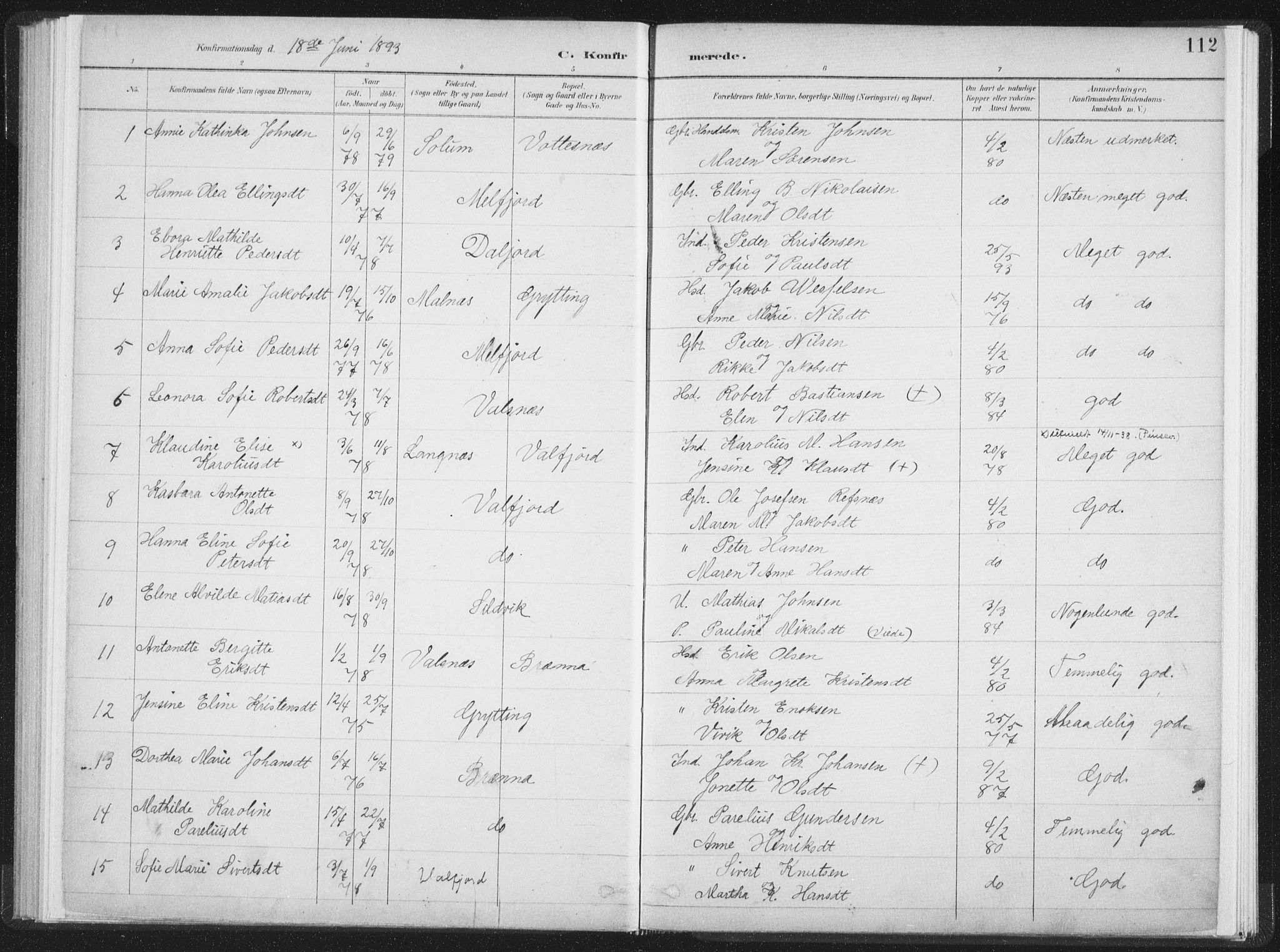 Ministerialprotokoller, klokkerbøker og fødselsregistre - Nordland, SAT/A-1459/890/L1286: Parish register (official) no. 890A01, 1882-1902, p. 112