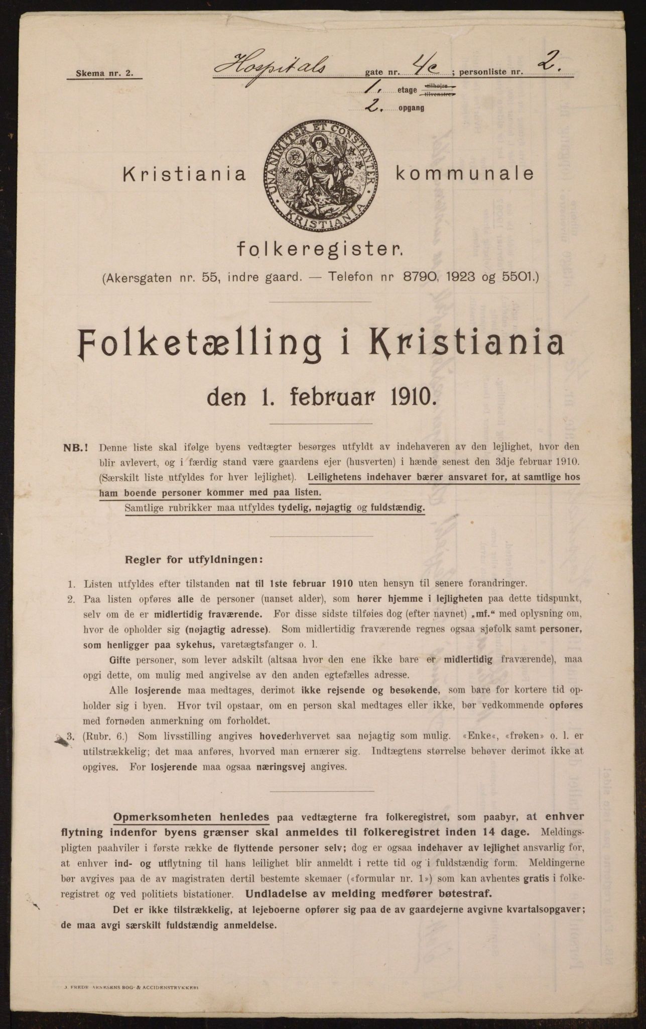 OBA, Municipal Census 1910 for Kristiania, 1910, p. 40660