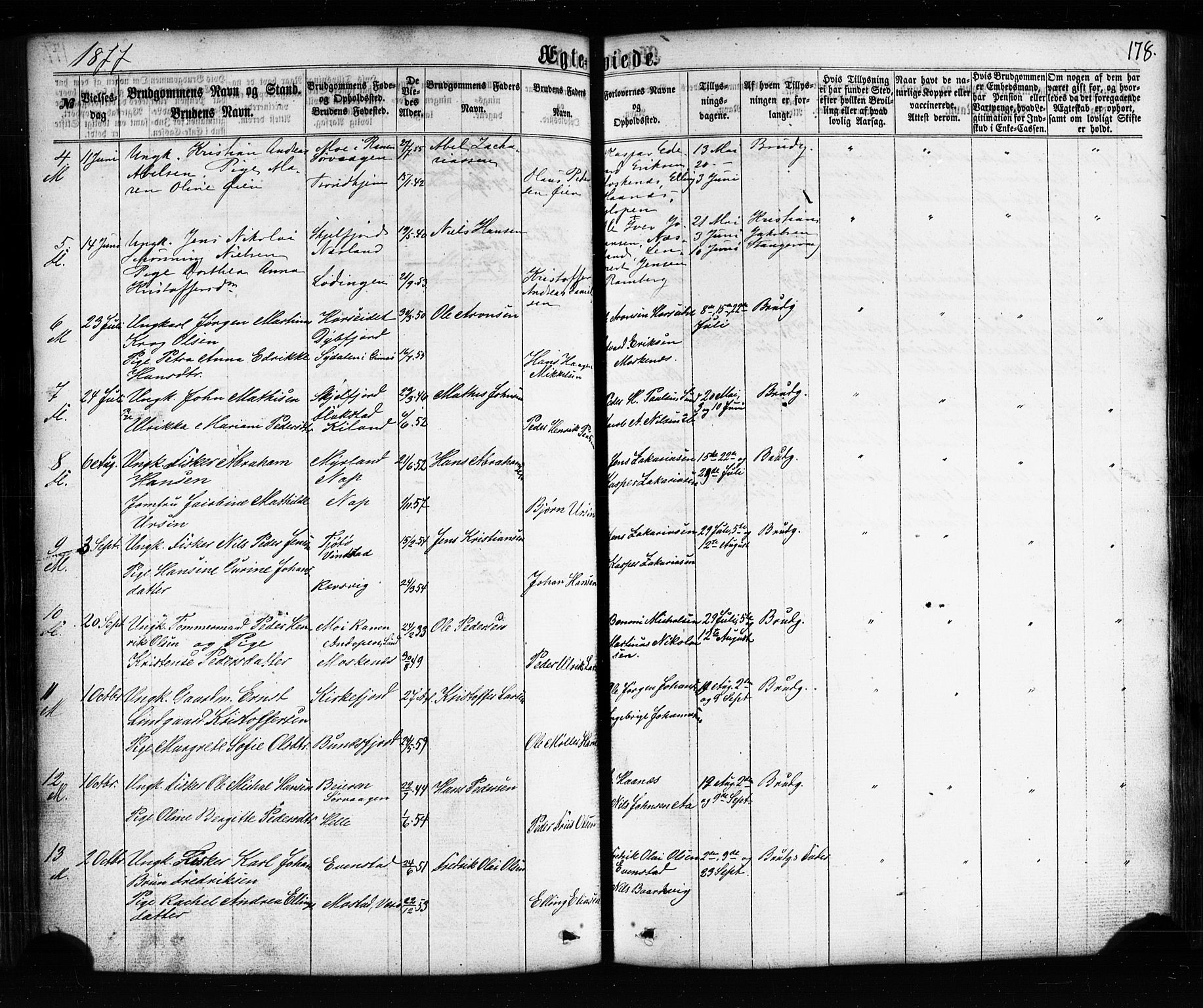 Ministerialprotokoller, klokkerbøker og fødselsregistre - Nordland, SAT/A-1459/885/L1203: Parish register (official) no. 885A04, 1859-1877, p. 178